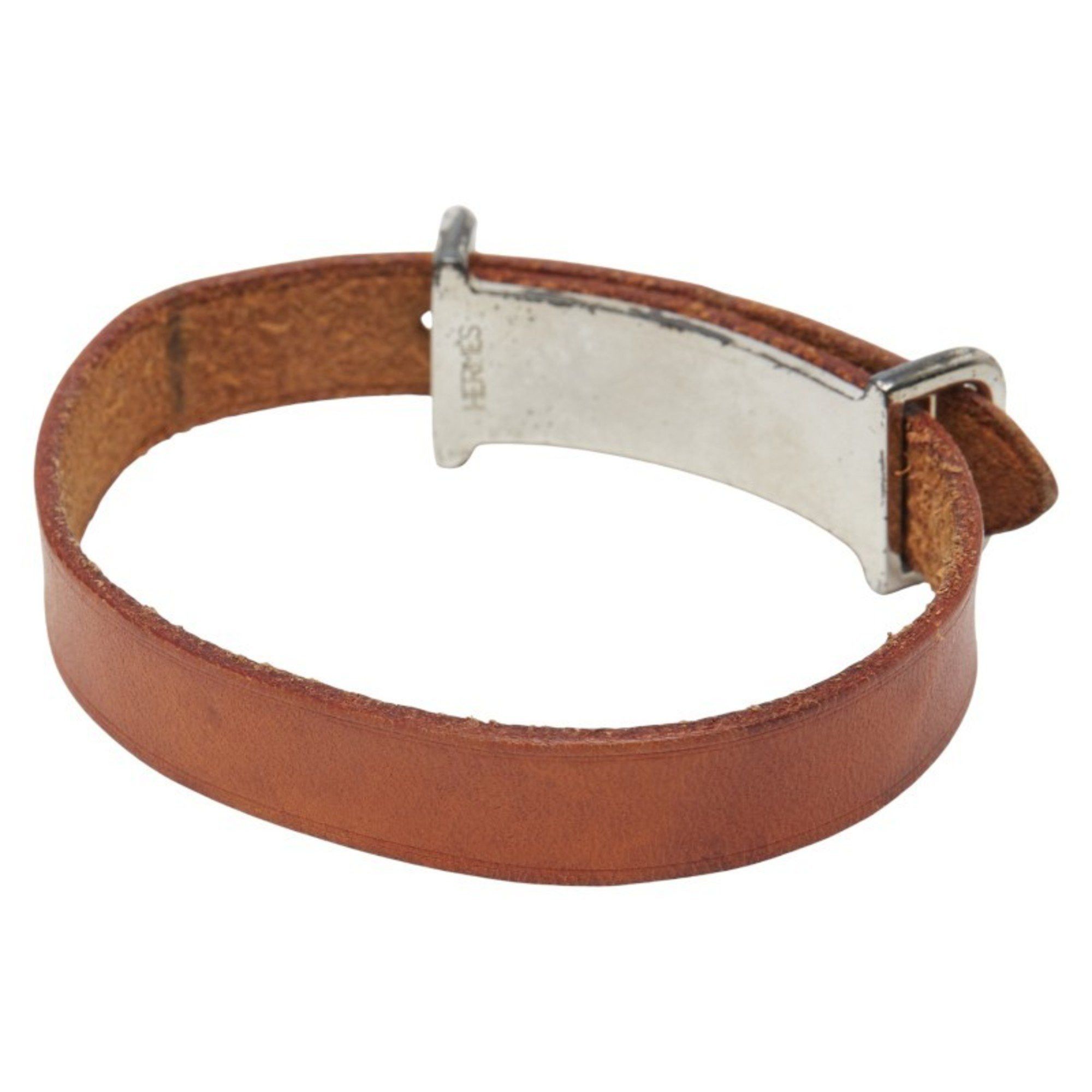 Hermes Hermès Api II Bracelet, Brown, Silver Hardware, Leather, Metal, Women's, HERMES Size ONE SIZE - 2 Thumbnail