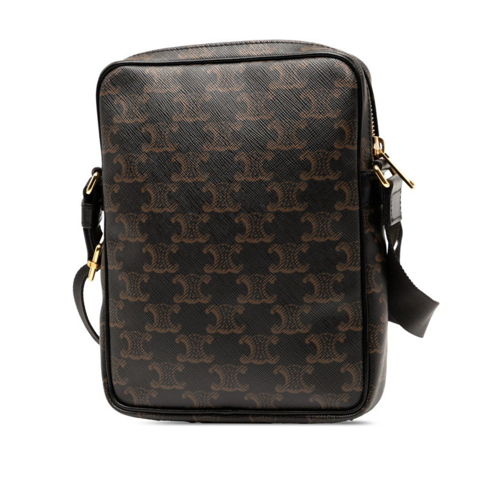 Celine Celine Triomphe Crossbody Shoulder Bag in Brown and Black Leather for Women Size ONE SIZE - 2 Thumbnail