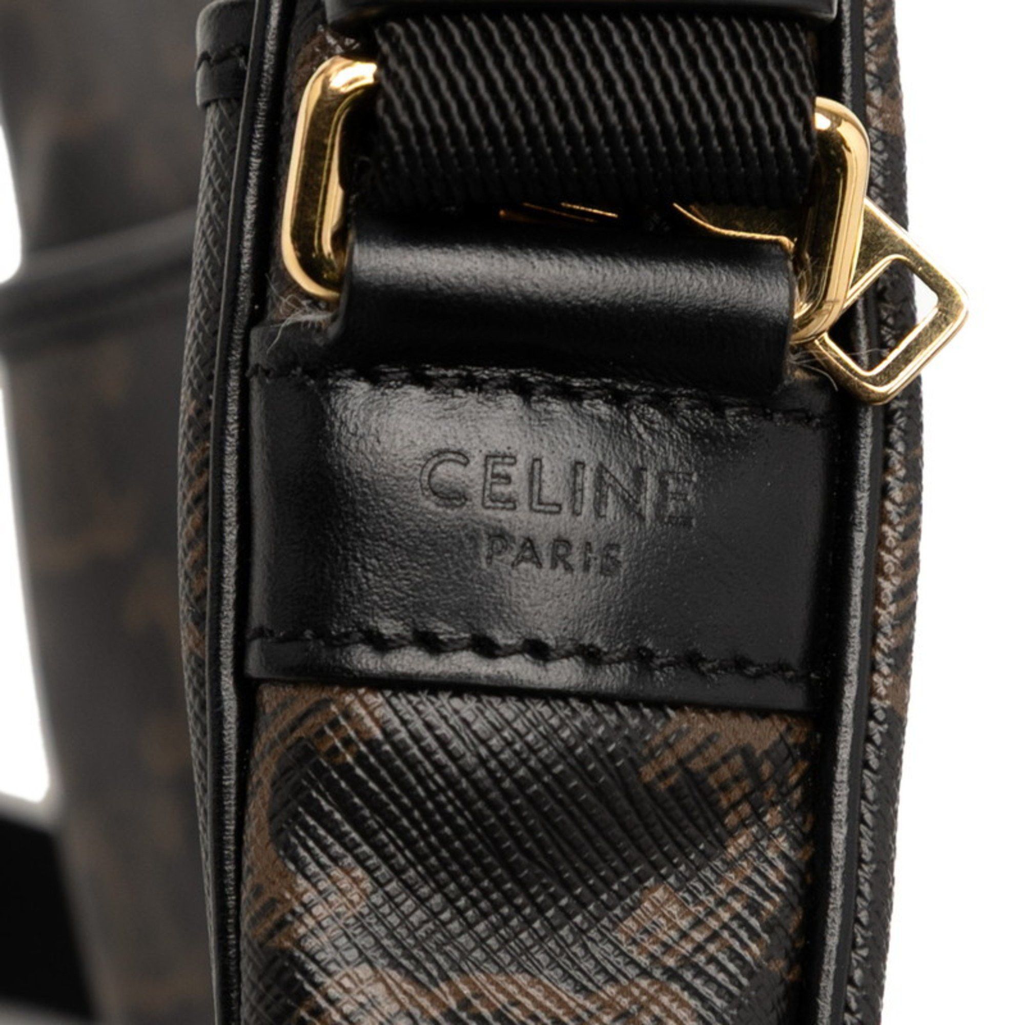 Celine Celine Triomphe Crossbody Shoulder Bag in Brown and Black Leather for Women Size ONE SIZE - 5 Thumbnail
