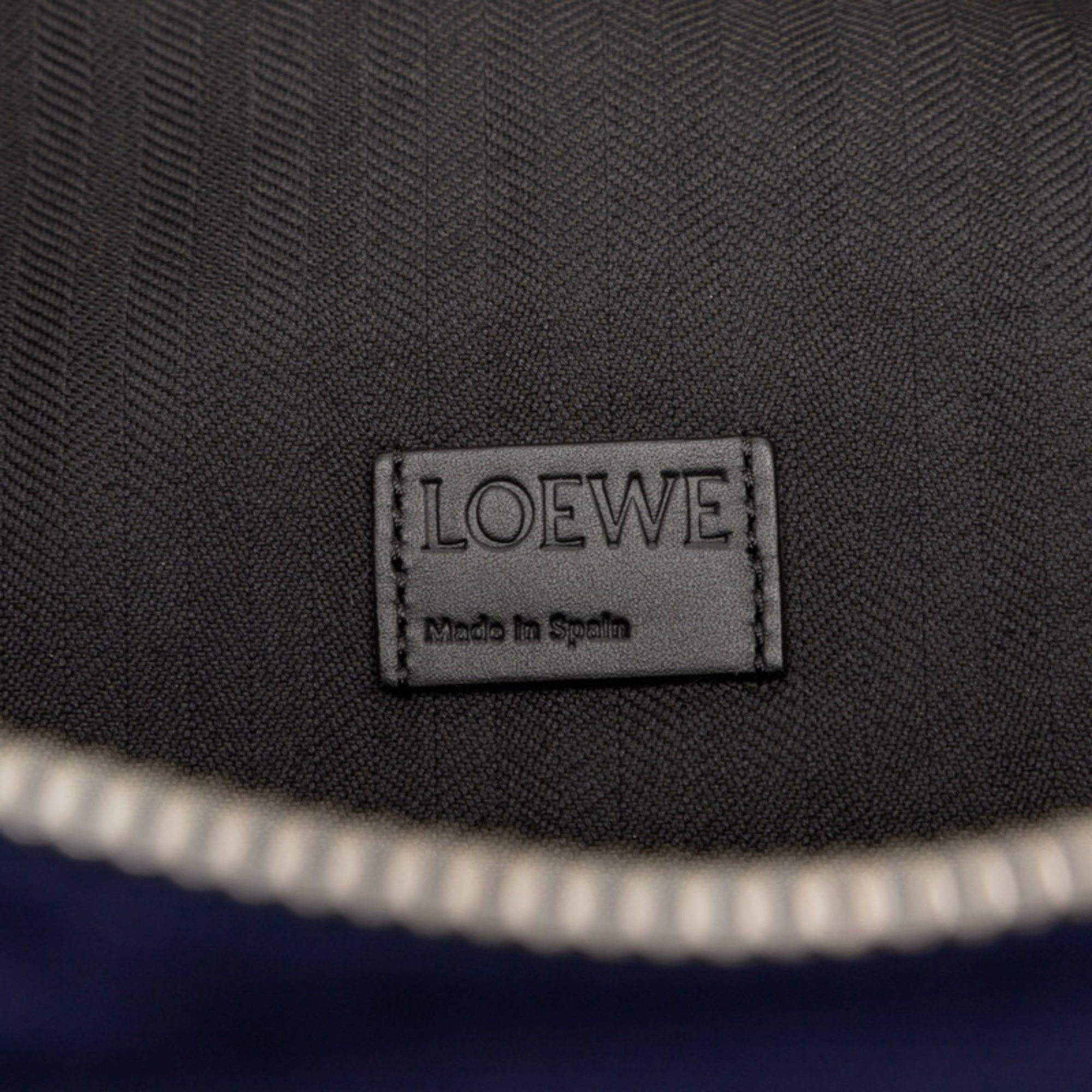 Loewe LOEWE Anagram Logo Waist Bag, Body Bum Navy, Black Canvas, Leather, Women's Size ONE SIZE - 5 Thumbnail