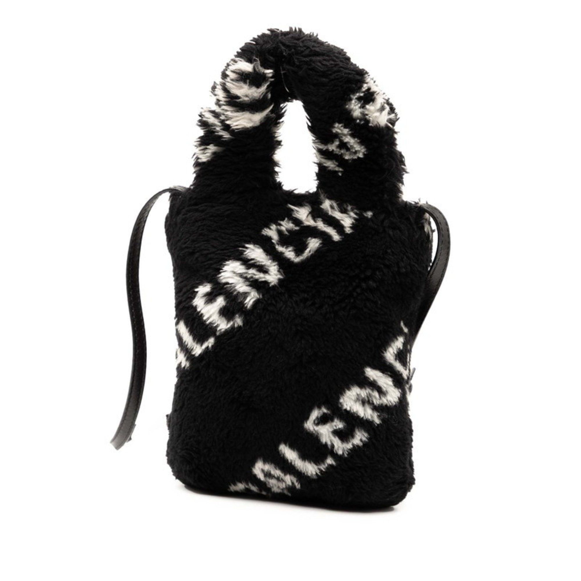 Balenciaga Balenciaga Everyday Handbag/Shoulder Bag 596564 Black Faux Fur and Leather Women's BALENCIAGA Size ONE SIZE - 2 Thumbnail