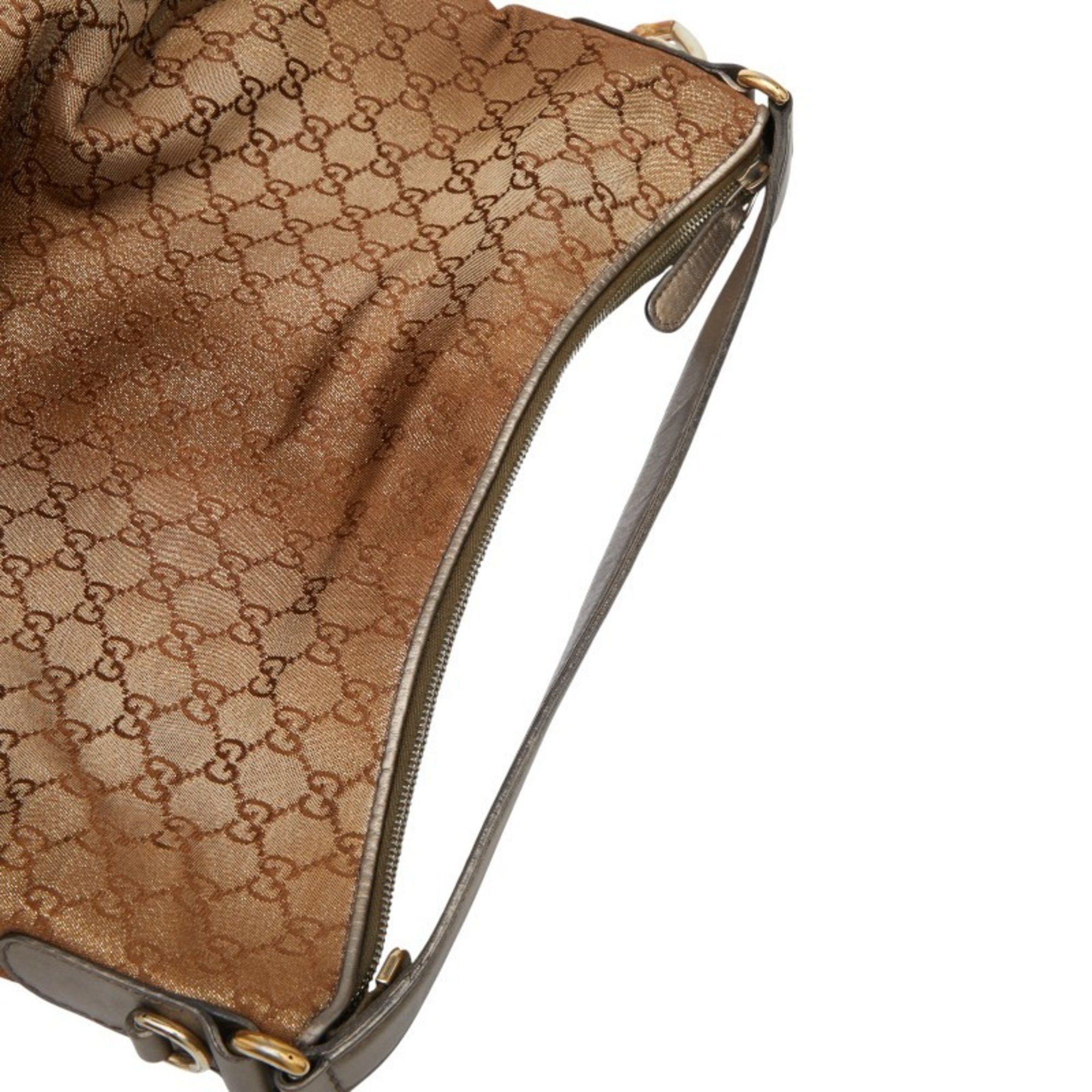 Gucci Gucci GG Canvas Heart Bit Bamboo One-Shoulder Bag 269958 Brown and Leather Women's GUCCI Size ONE SIZE - 9 Thumbnail