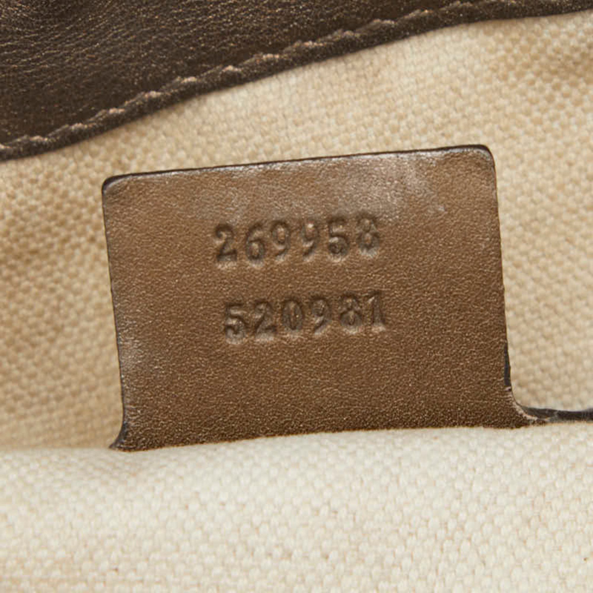Gucci Gucci GG Canvas Heart Bit Bamboo One-Shoulder Bag 269958 Brown and Leather Women's GUCCI Size ONE SIZE - 13 Thumbnail