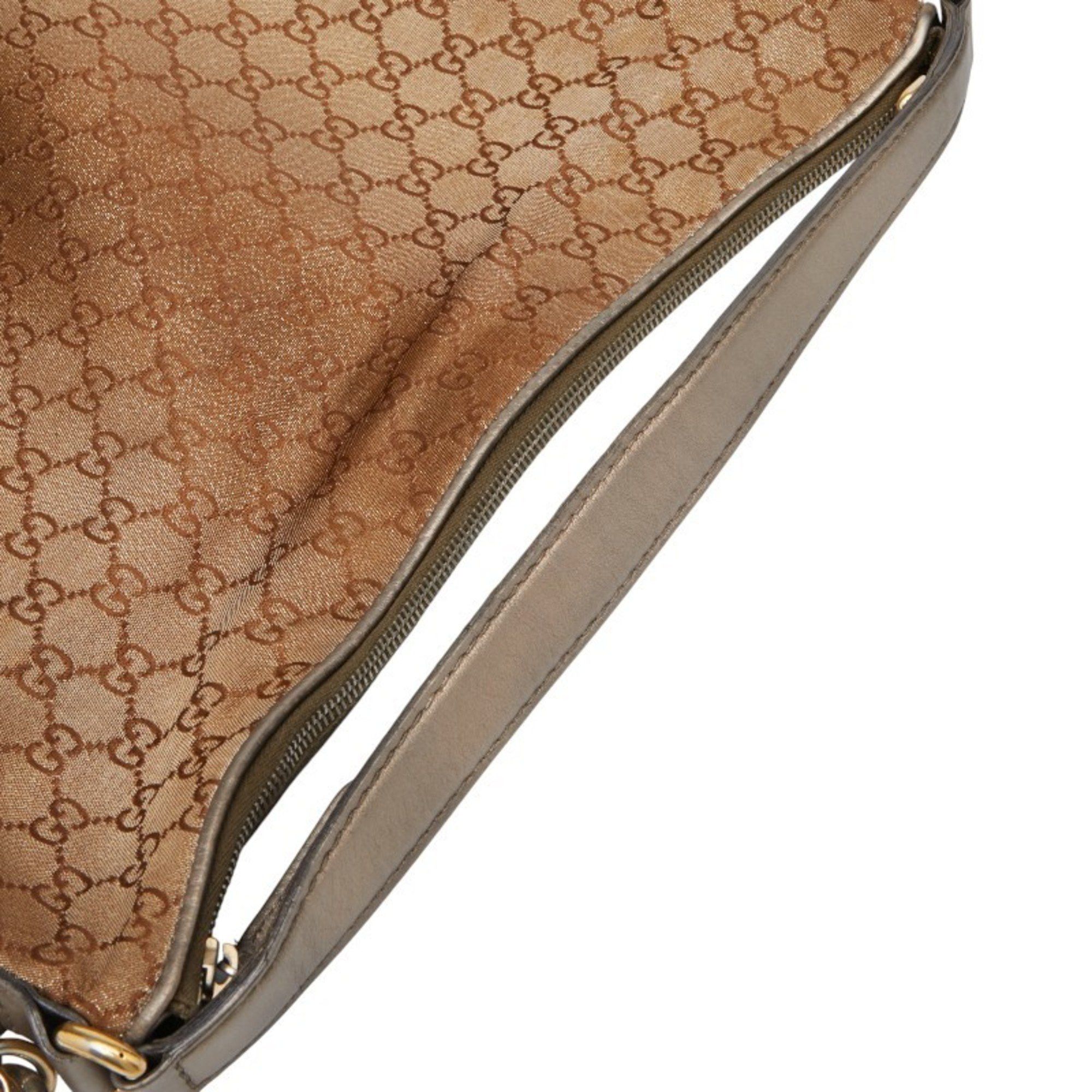 Gucci Gucci GG Canvas Heart Bit Bamboo One-Shoulder Bag 269958 Brown and Leather Women's GUCCI Size ONE SIZE - 10 Thumbnail