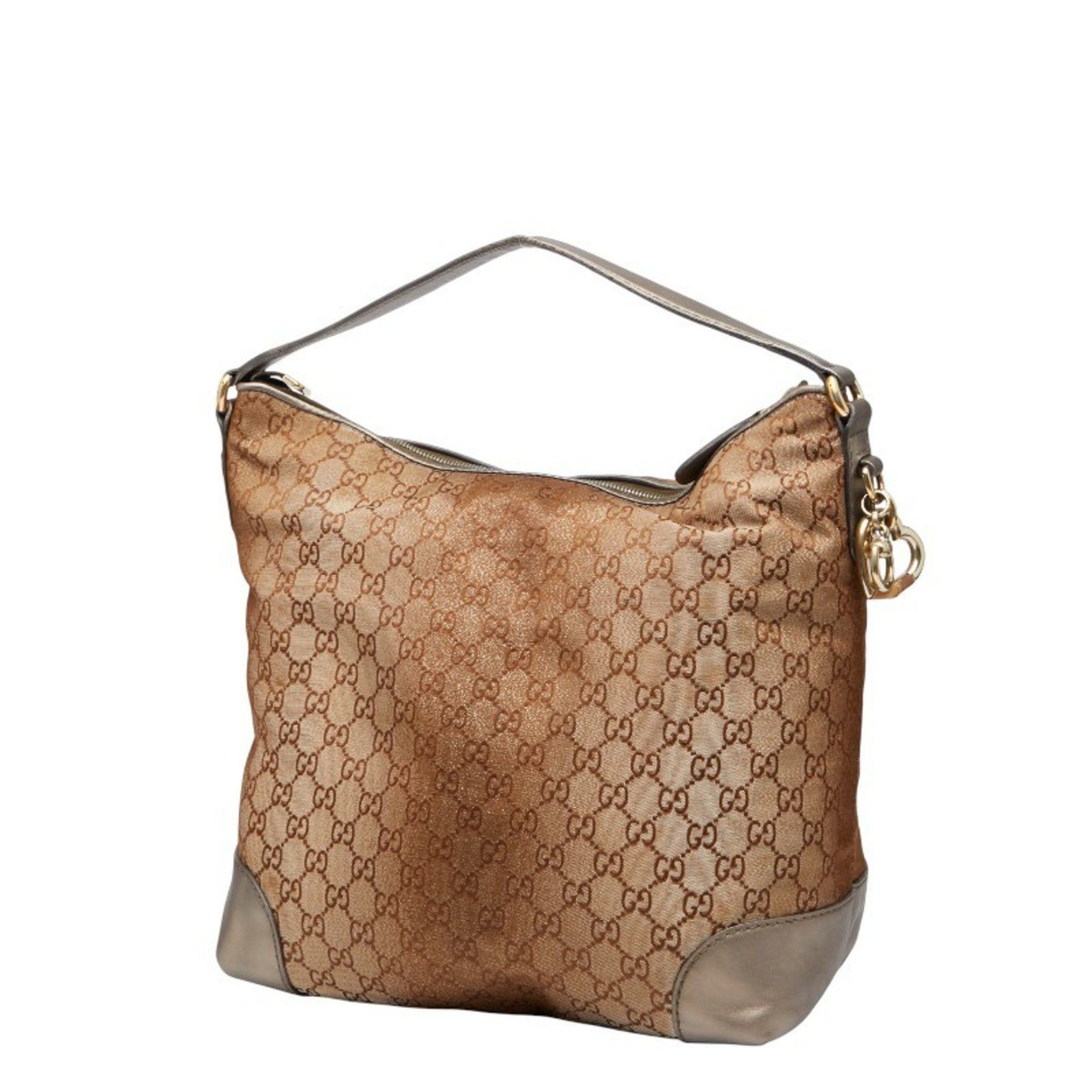 Gucci Gucci GG Canvas Heart Bit Bamboo One-Shoulder Bag 269958 Brown and Leather Women's GUCCI Size ONE SIZE - 2 Thumbnail