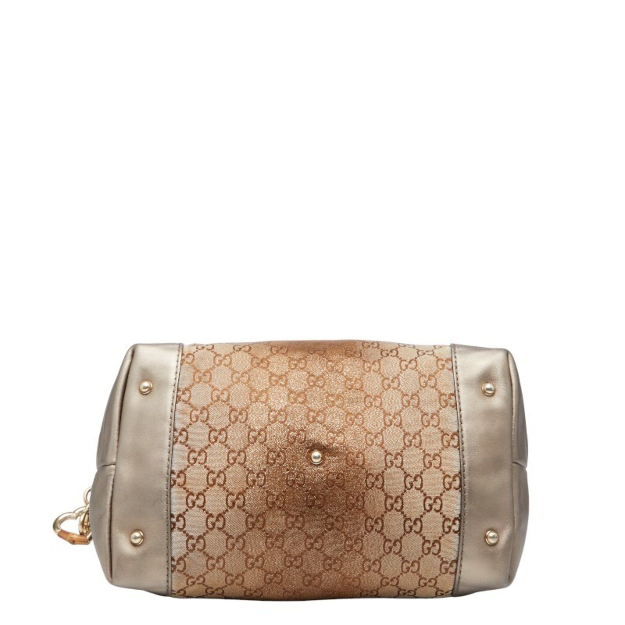 Gucci Gucci GG Canvas Heart Bit Bamboo One-Shoulder Bag 269958 Brown and Leather Women's GUCCI Size ONE SIZE - 3 Thumbnail