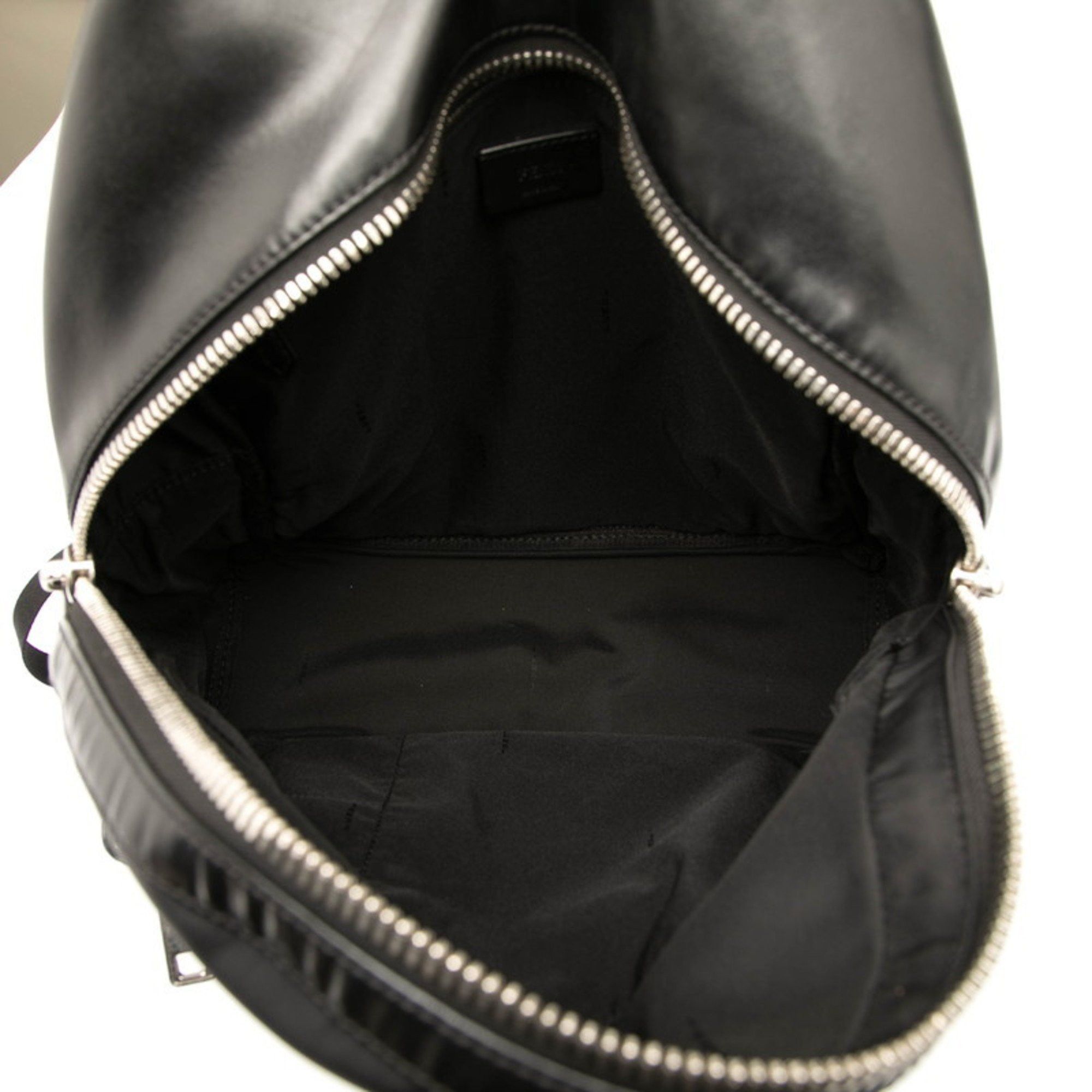 Fendi Fendi Face Backpack 7VZ012 Black Leather and Nylon Women's FENDI Size ONE SIZE - 5 Thumbnail