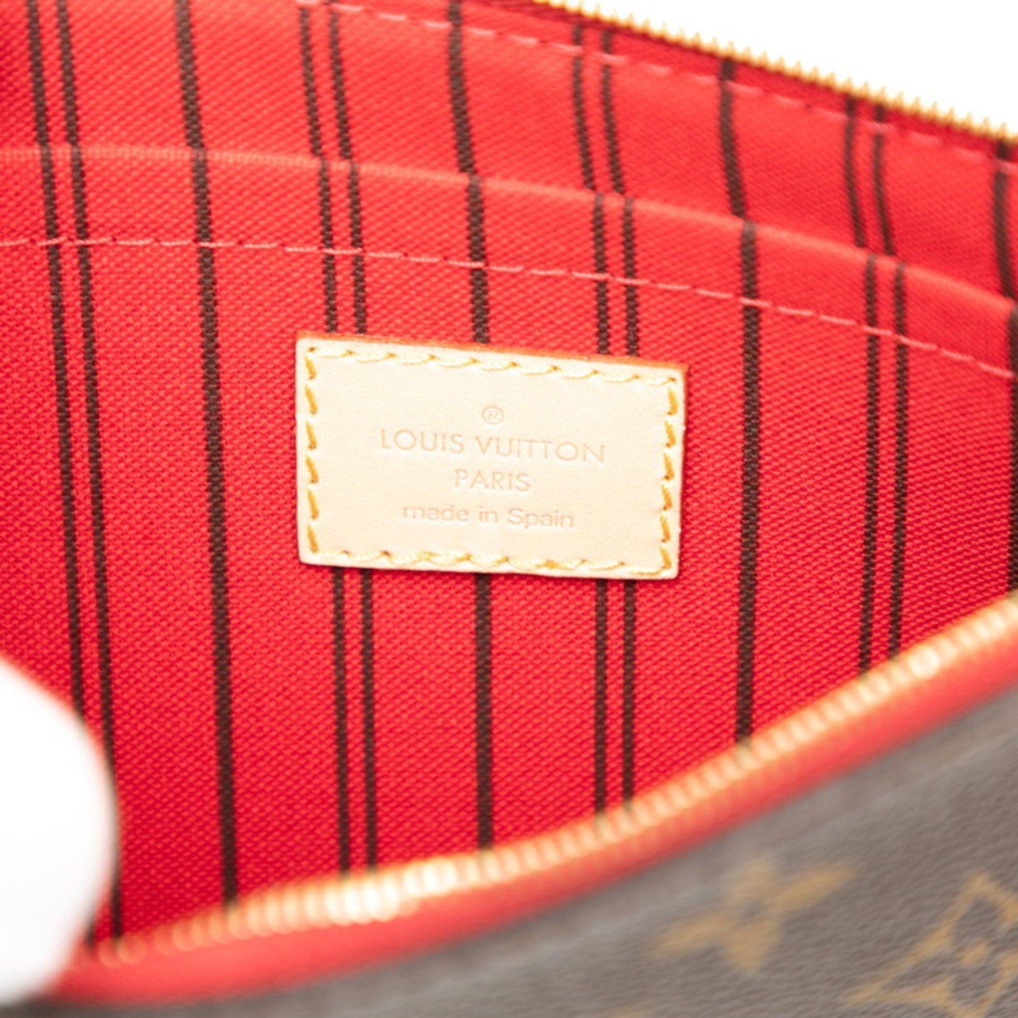 Louis Vuitton Louis Vuitton Monogram Neverfull MM with attached pouch in brown and red. Women's. Size ONE SIZE - 5 Thumbnail