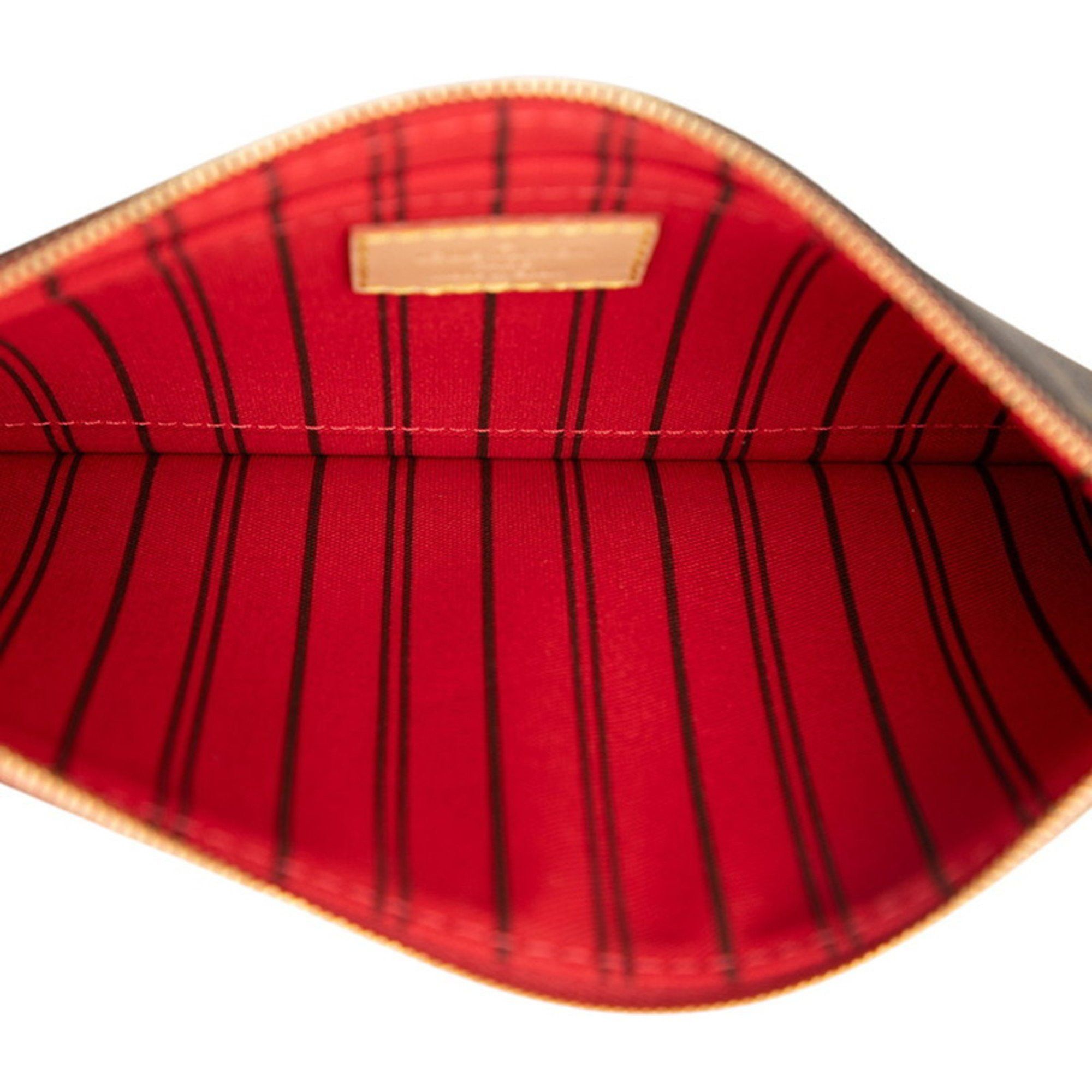 Louis Vuitton Louis Vuitton Monogram Neverfull MM with attached pouch in brown and red. Women's. Size ONE SIZE - 4 Thumbnail
