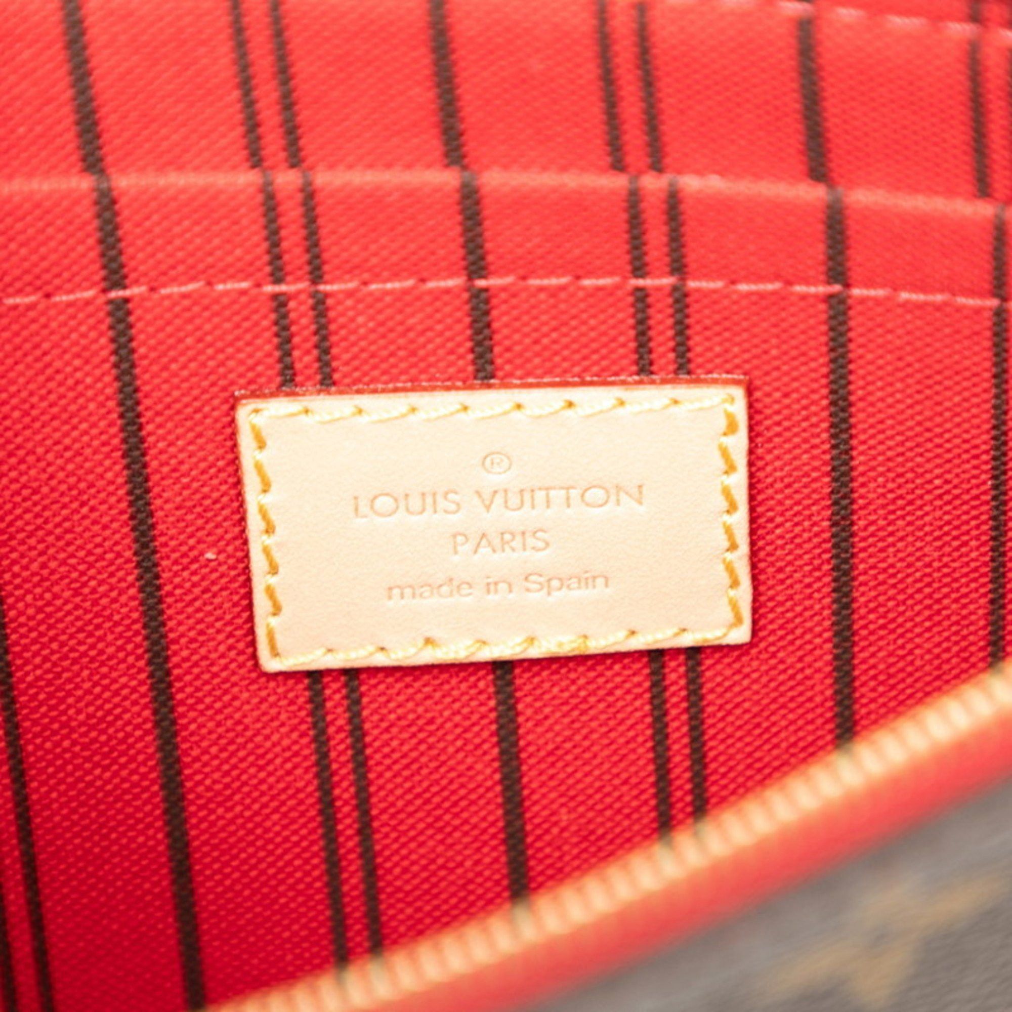 Louis Vuitton Louis Vuitton Monogram Neverfull MM with attached pouch in brown and red. Women's. Size ONE SIZE - 5 Thumbnail