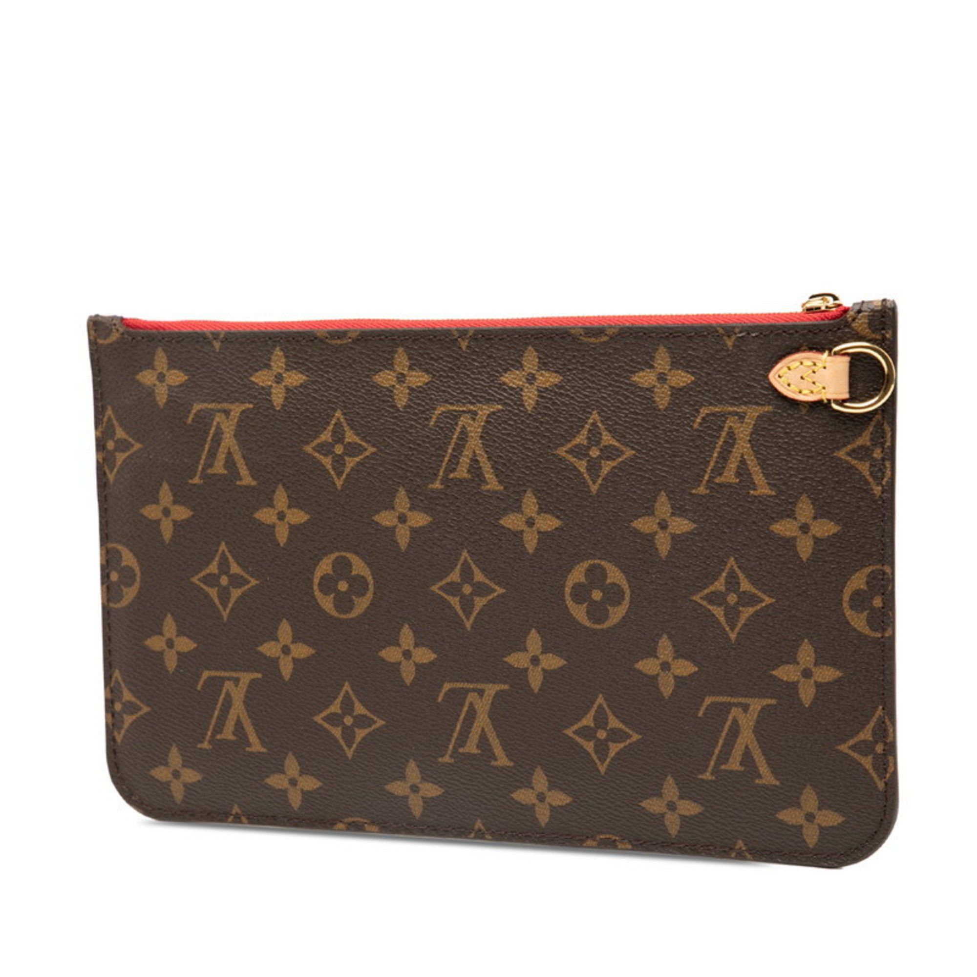 Louis Vuitton Louis Vuitton Monogram Neverfull MM with attached pouch in brown and red. Women's. Size ONE SIZE - 2 Thumbnail