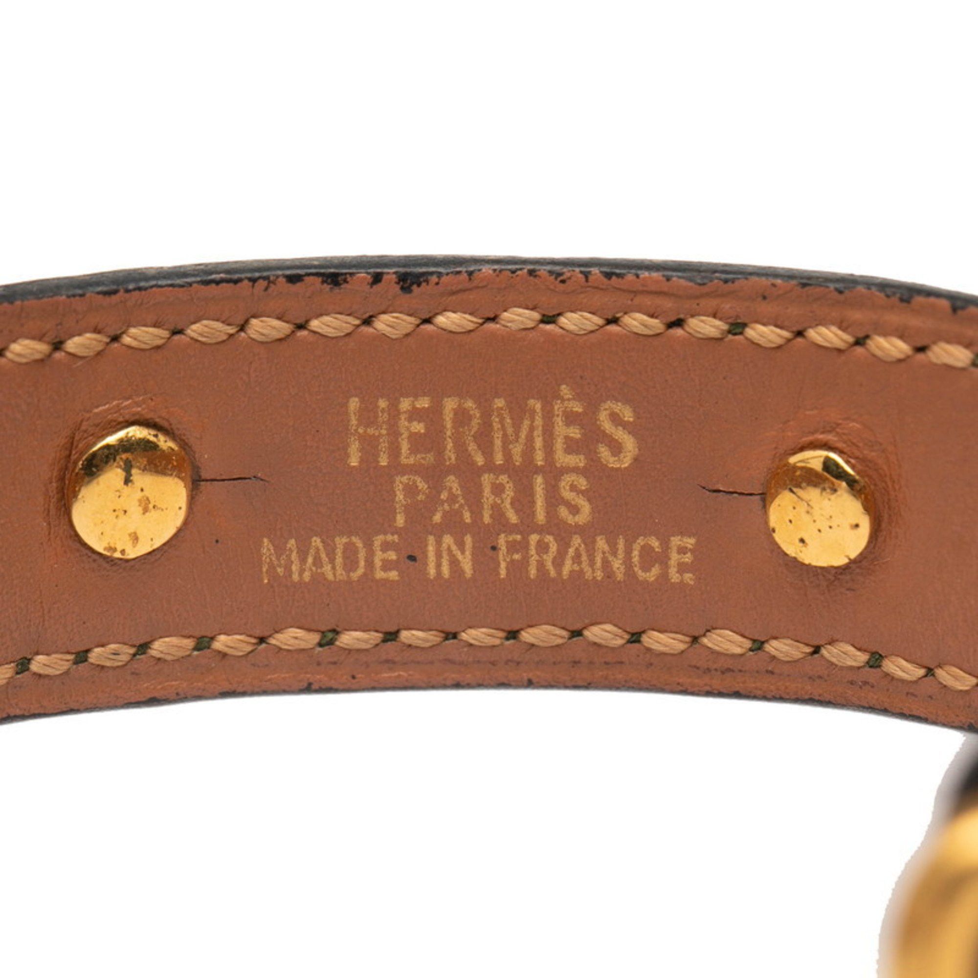 Hermes Hermes Hermès Chaine d'Ancre Bangle in Green and Gold Plated Leather for Women Size ONE SIZE - 4 Thumbnail