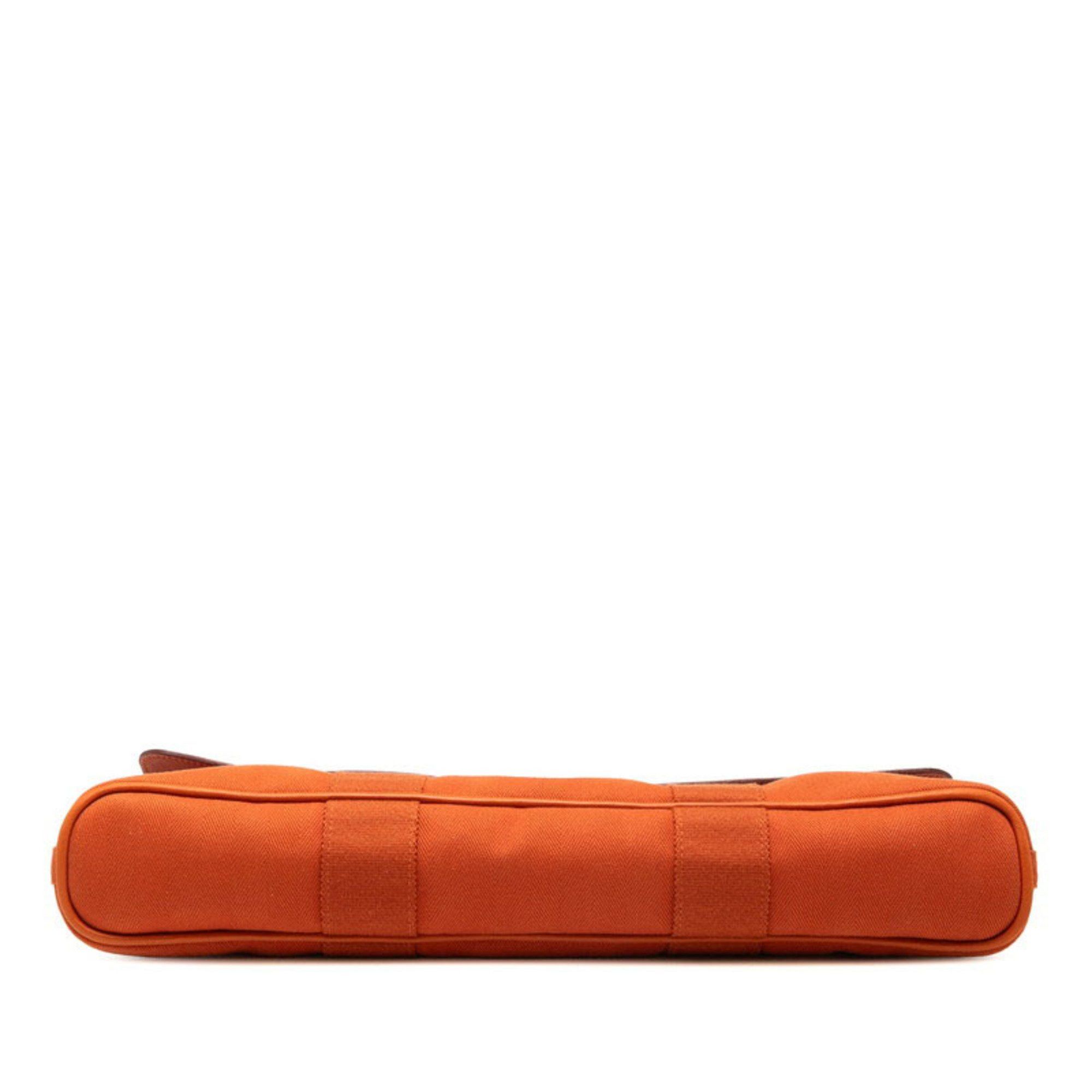 Hermes Hermes Hermès Valparaiso Long MM Handbag in Orange Toile Chevron Leather for Women Size ONE SIZE - 3 Thumbnail