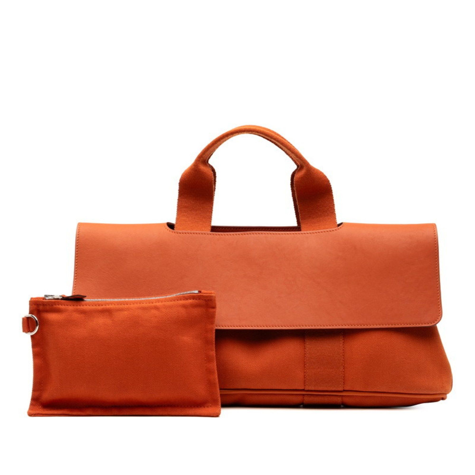 Hermes Hermes Hermès Valparaiso Long MM Handbag in Orange Toile Chevron Leather for Women Size ONE SIZE - 6 Thumbnail