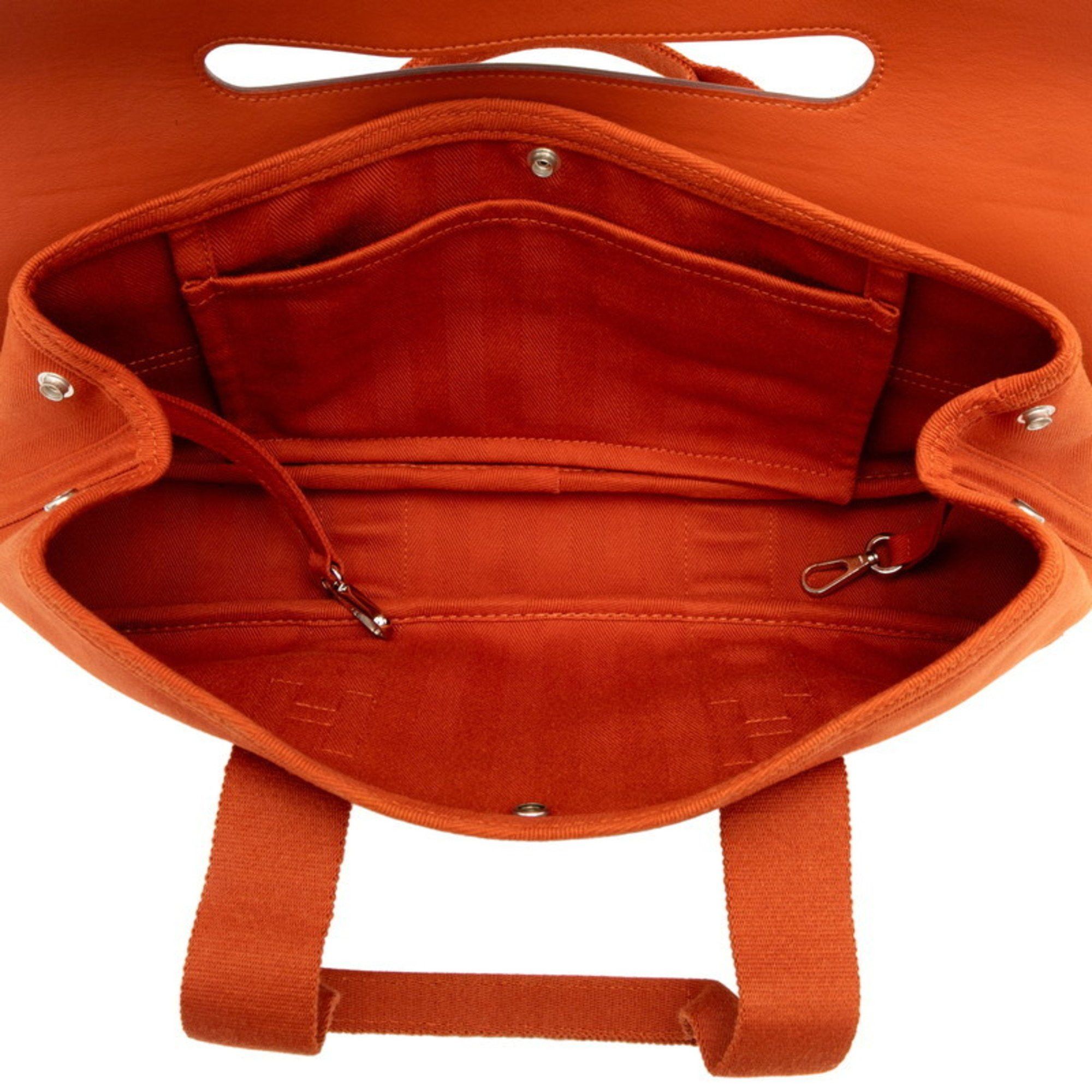 Hermes Hermes Hermès Valparaiso Long MM Handbag in Orange Toile Chevron Leather for Women Size ONE SIZE - 4 Thumbnail