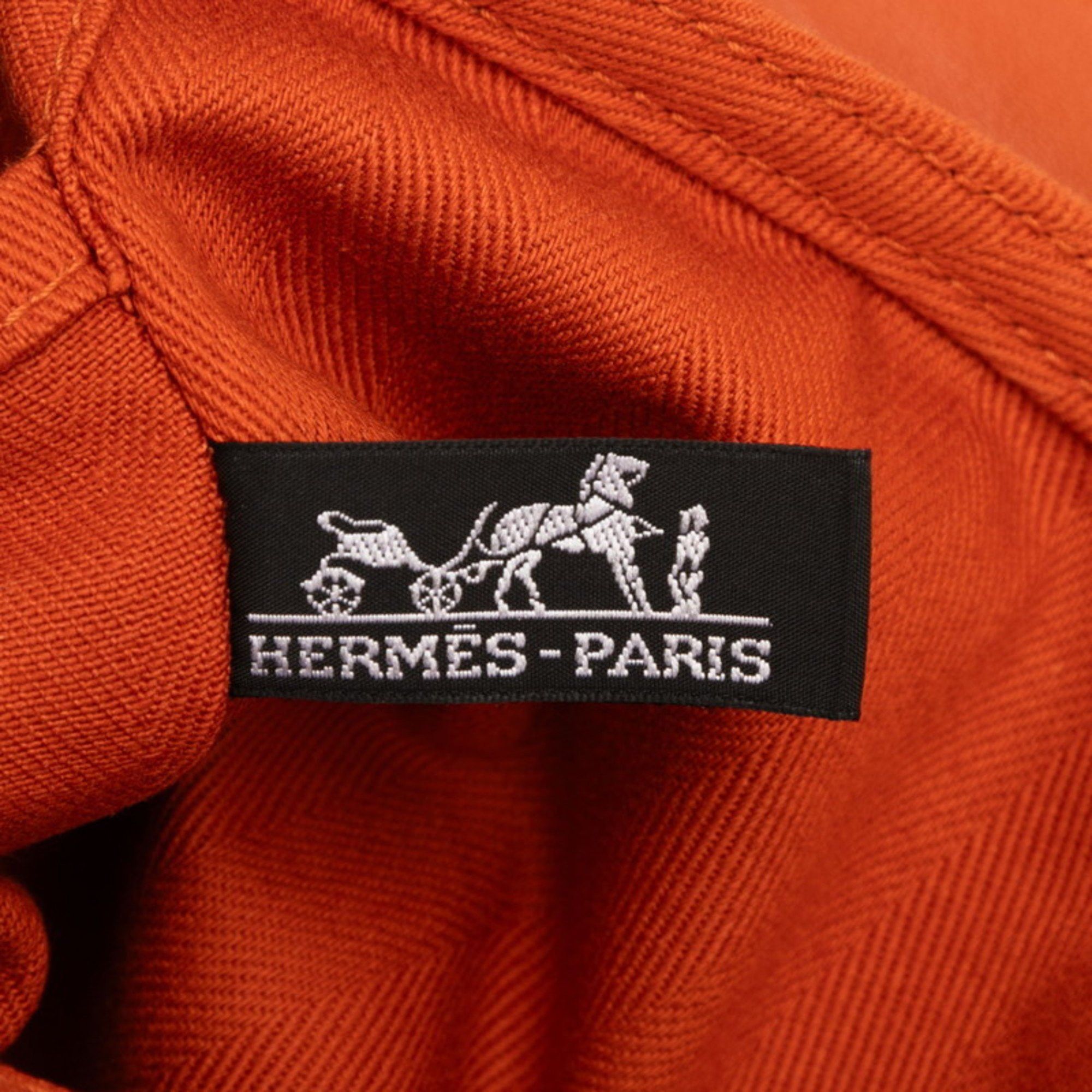 Hermes Hermes Hermès Valparaiso Long MM Handbag in Orange Toile Chevron Leather for Women Size ONE SIZE - 5 Thumbnail