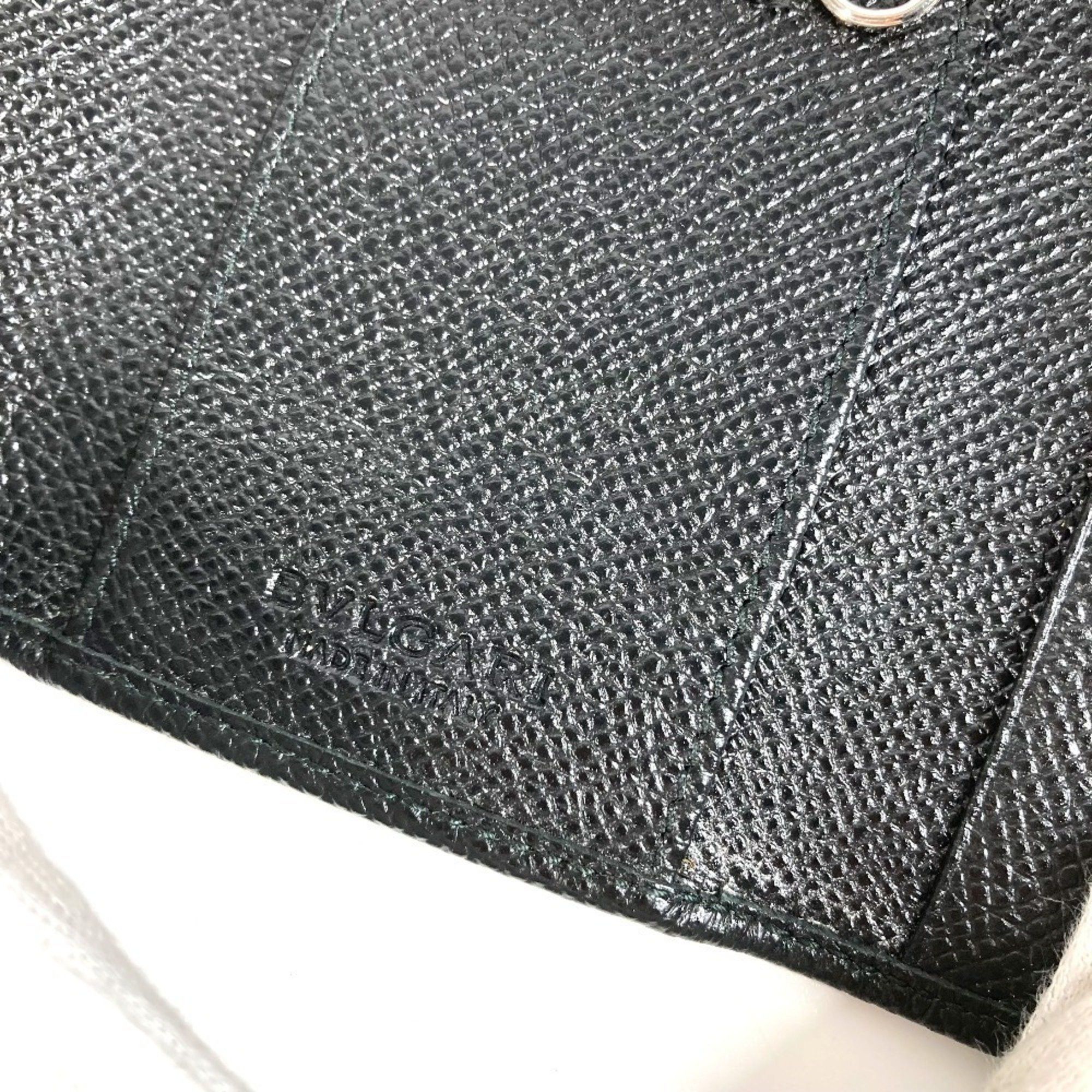 Bvlgari Bvlgari 6-ring logo key case, leather, black, for men and women. Size ONE SIZE - 3 Thumbnail
