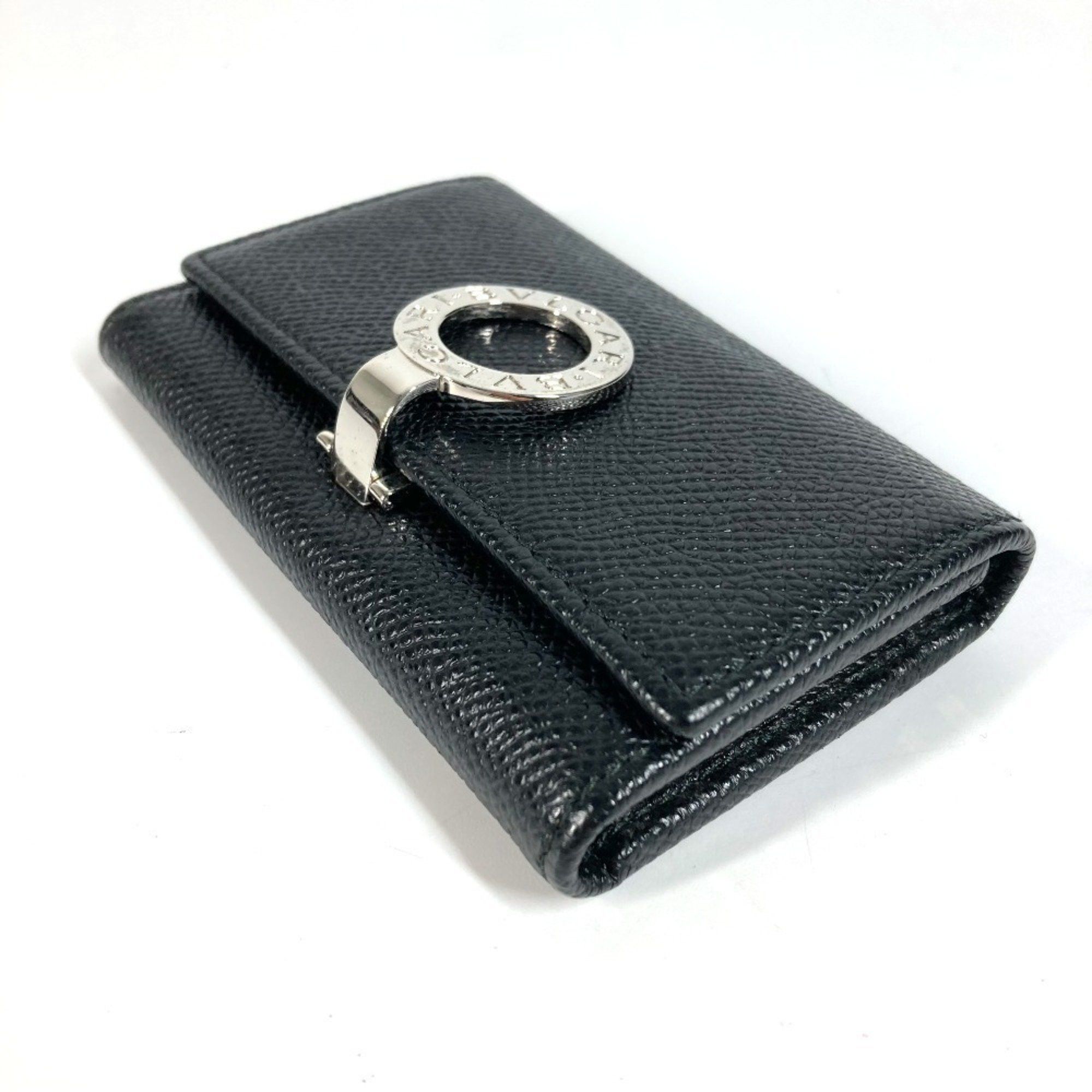Bvlgari Bvlgari 6-ring logo key case, leather, black, for men and women. Size ONE SIZE - 10 Thumbnail