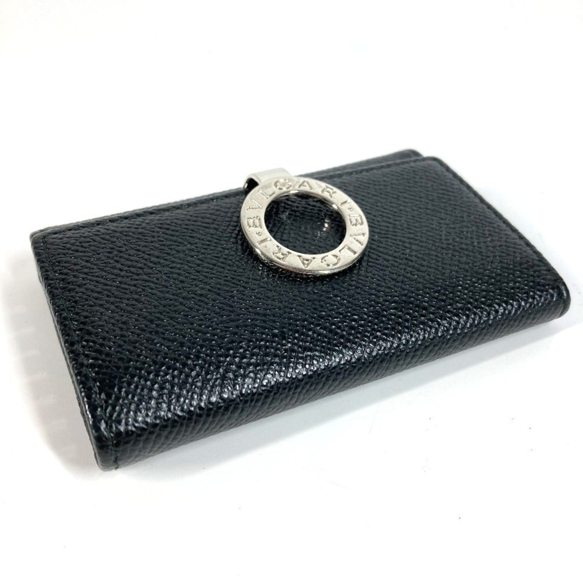 Bvlgari Bvlgari 6-ring logo key case, leather, black, for men and women. Size ONE SIZE - 2 Thumbnail