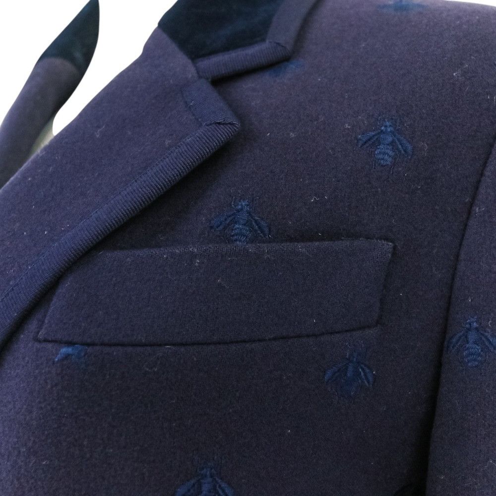 Gucci Gucci Gucci BEE Embroidery Wool Coat Cotton Outerwear 522526 DUTY FREE for USA Size ONE SIZE - 5 Thumbnail