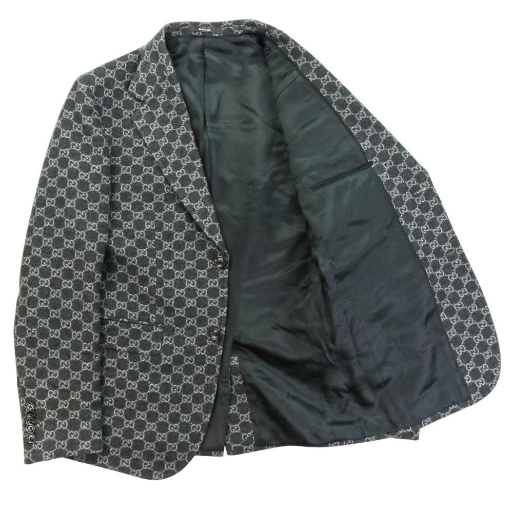 Gucci Gucci Gucci GG Wool Flannel Tailored Jacket Cotton Outerwear 770366 DUTY FREE for USA Size ONE SIZE - 4 Thumbnail