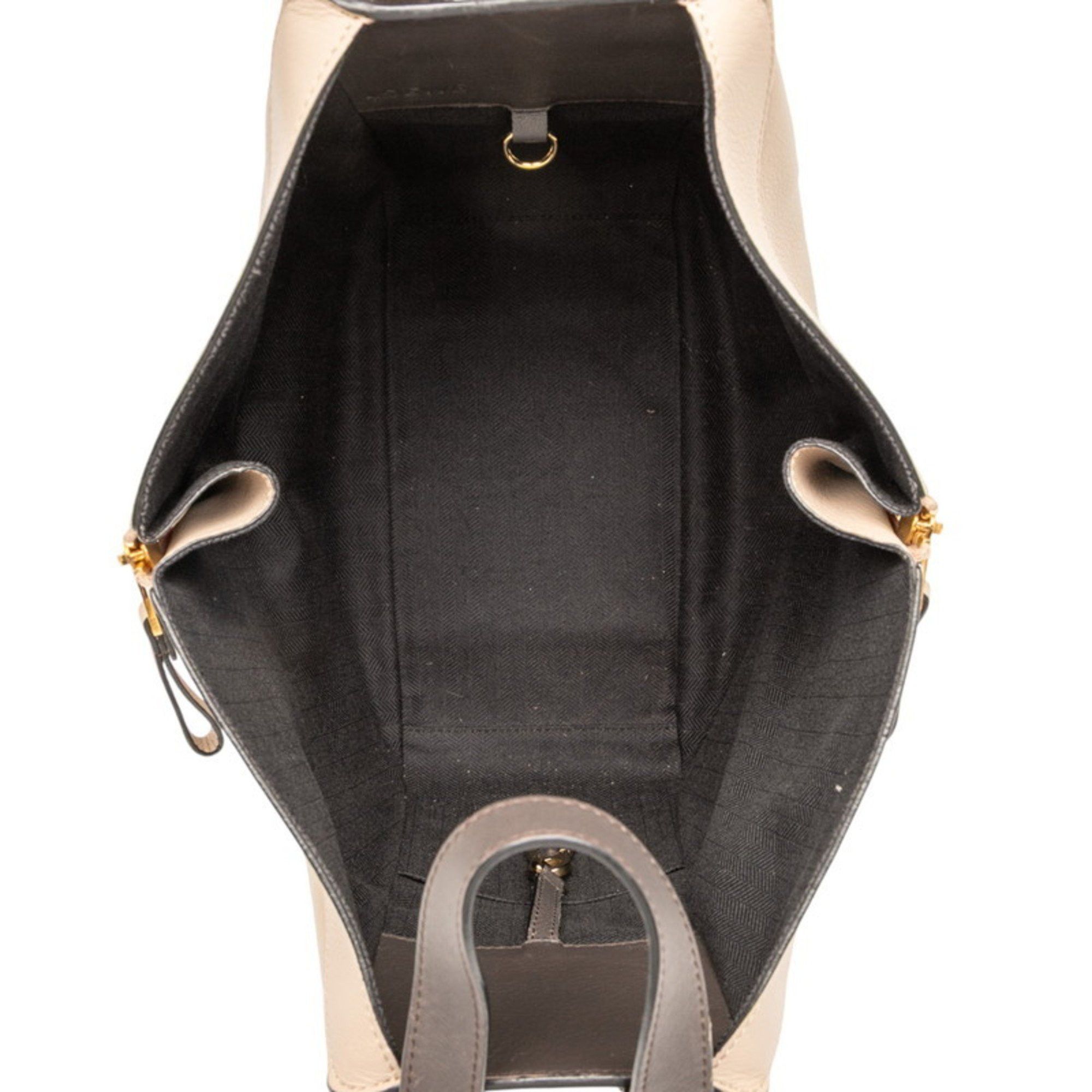 Loewe LOEWE Anagram Hammock Small Handbag/Shoulder Bag, 2-Way, Beige/Brown Leather, Women's Size ONE SIZE - 4 Thumbnail