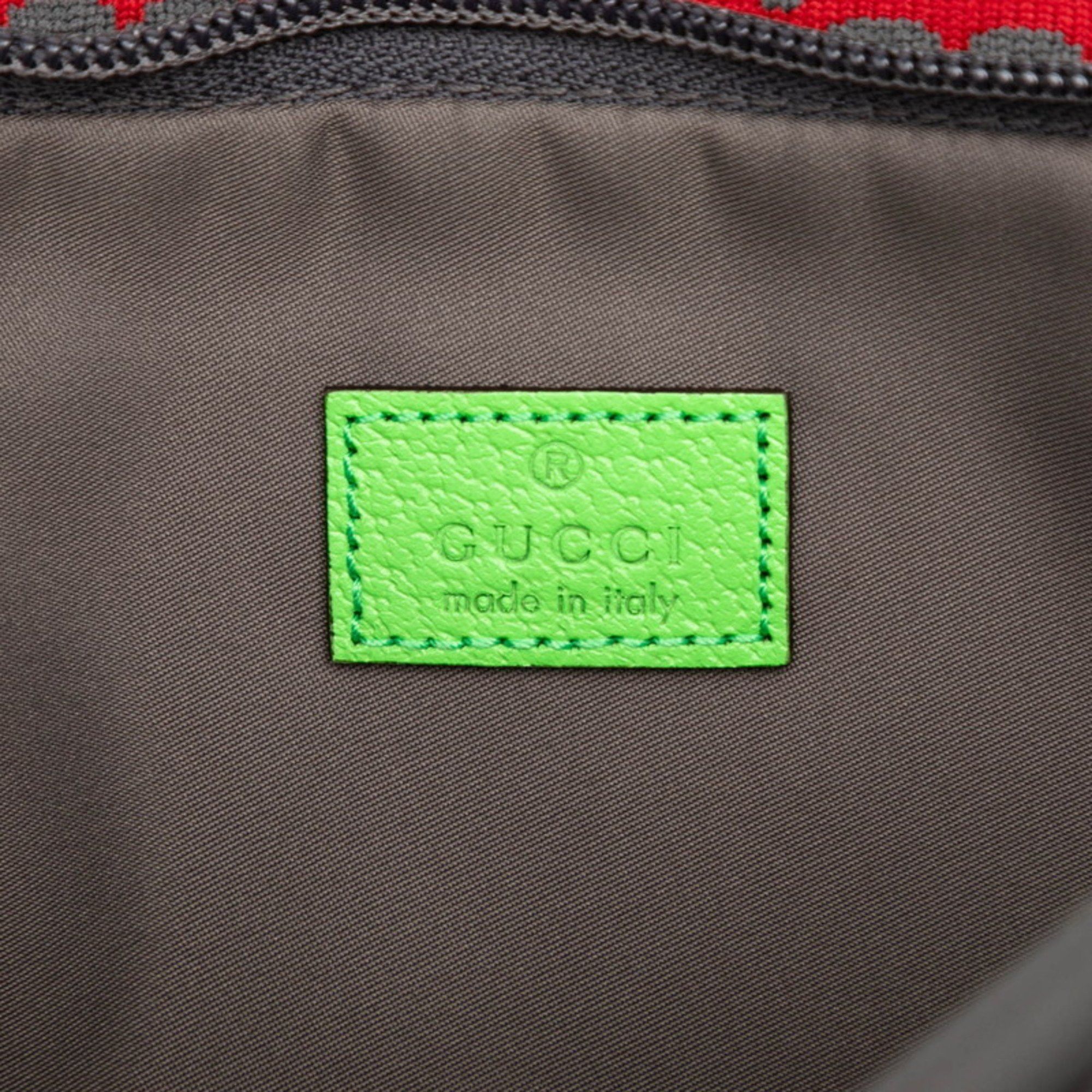Gucci Gucci GG Nylon Body Bag/Waist Bag 752102 Gray, Red, Green, Nylon, Rubber, Women's GUCCI Size ONE SIZE - 5 Thumbnail