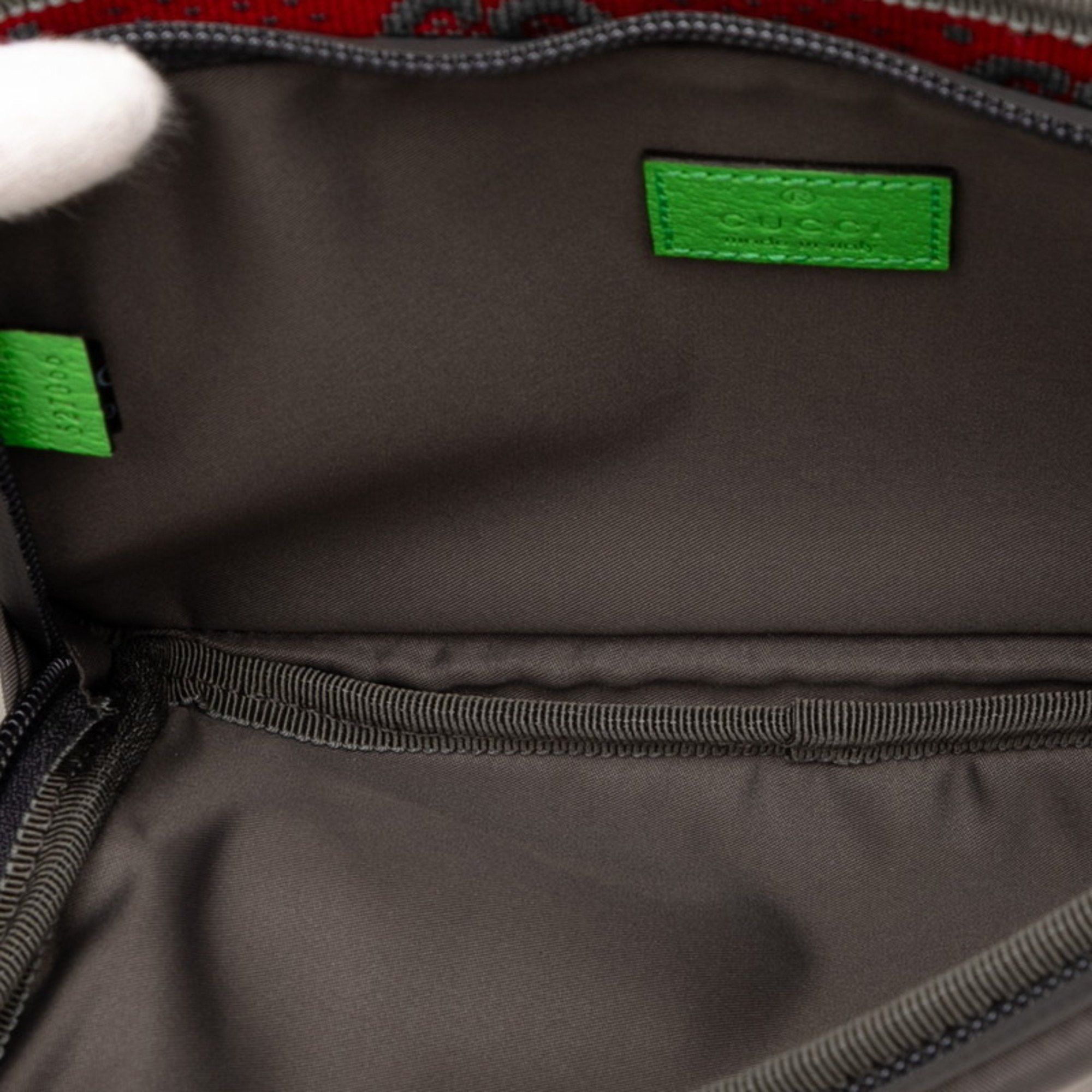 Gucci Gucci GG Nylon Body Bag/Waist Bag 752102 Gray, Red, Green, Nylon, Rubber, Women's GUCCI Size ONE SIZE - 4 Thumbnail