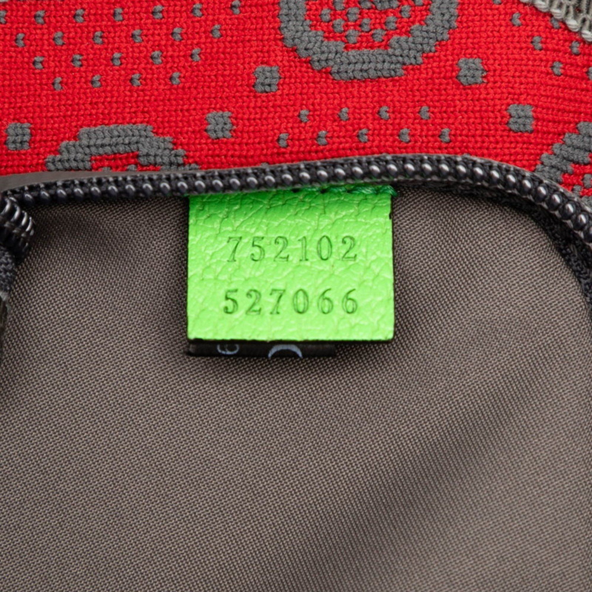 Gucci Gucci GG Nylon Body Bag/Waist Bag 752102 Gray, Red, Green, Nylon, Rubber, Women's GUCCI Size ONE SIZE - 6 Thumbnail