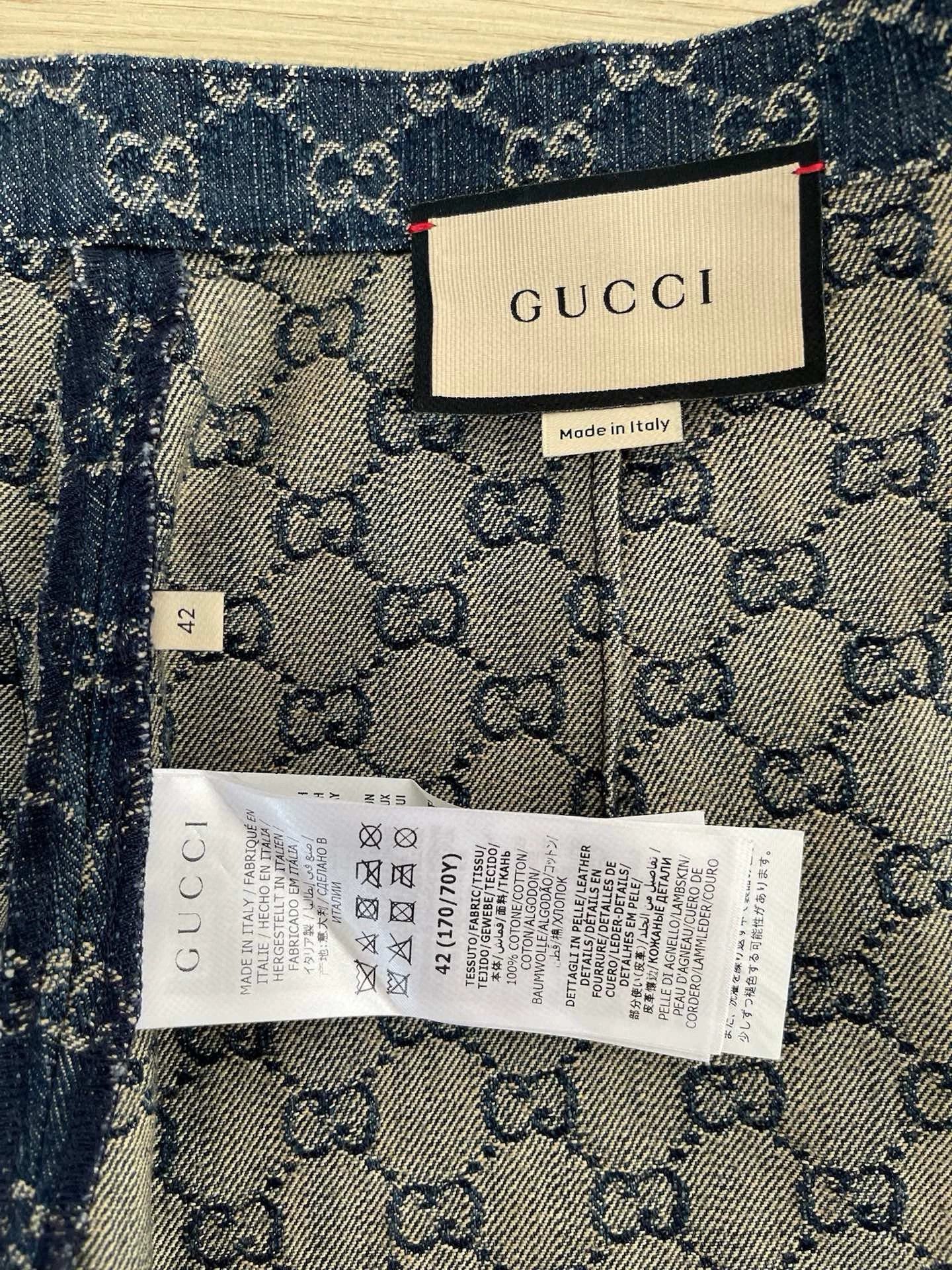 Gucci Gucci Denim Monogram Patchwork Shorts - dmc Size US 31 - 3 Thumbnail