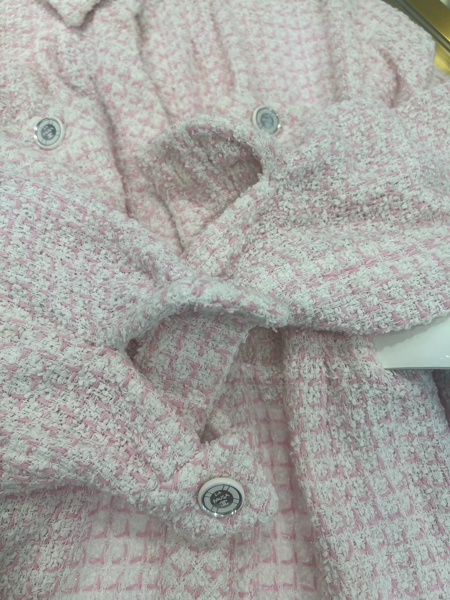 Chanel Chanel Pink Tweed Coat with Belt - dmc Size US M / EU 48-50 / 2 - 4 Thumbnail