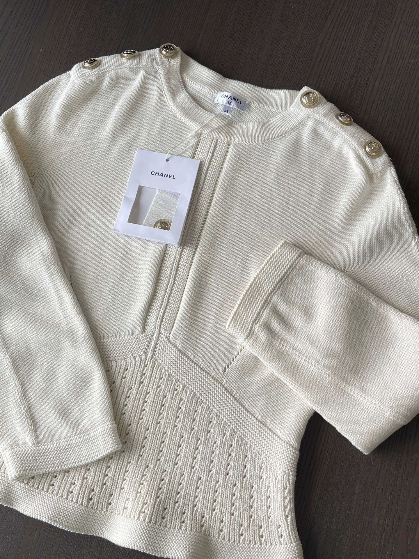 Chanel Chanel 2020 Equestrian White Cashmere Sweater - dmc Size US M / EU 48-50 / 2 - 4 Thumbnail