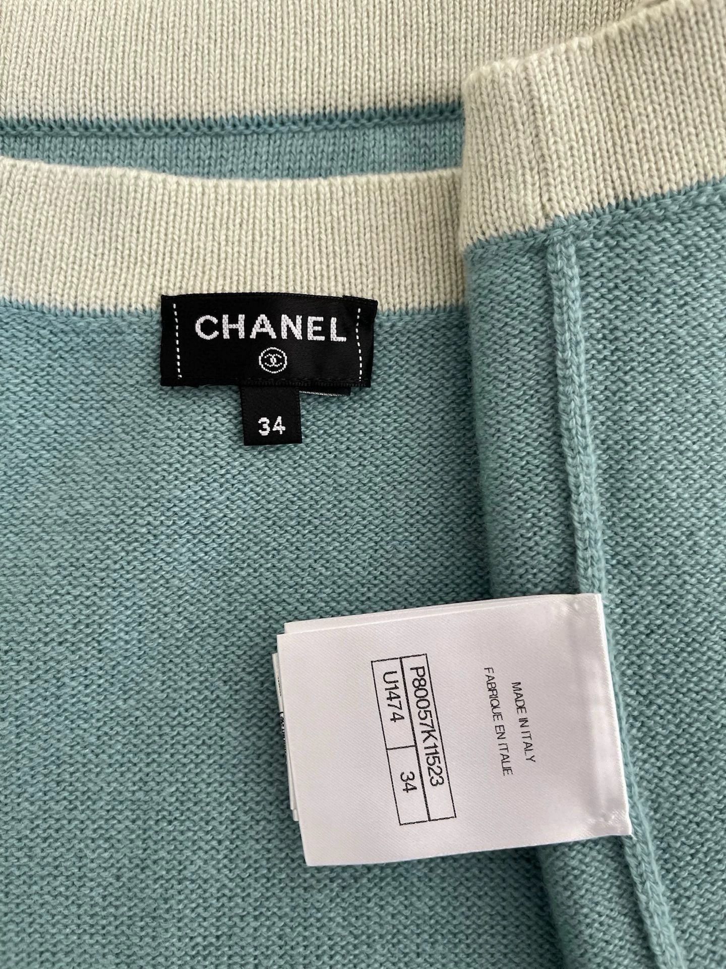 Chanel Chanel 2025 Blue White Cashmere Dress - dmc Size US XS / EU 42 / 0 - 3 Thumbnail