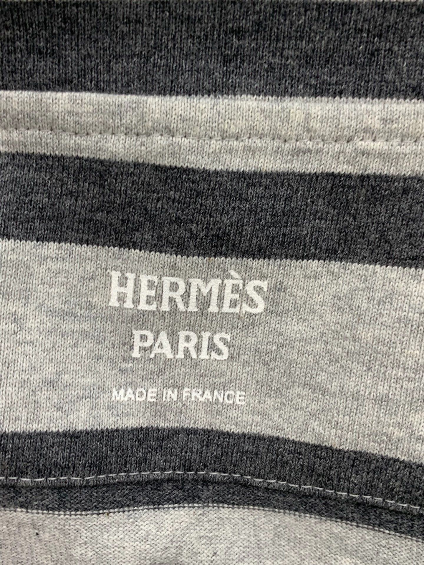 Hermes Hermes Gray Striped Long Sleeve T-shirt - dmc Size US M / EU 48-50 / 2 - 4 Thumbnail