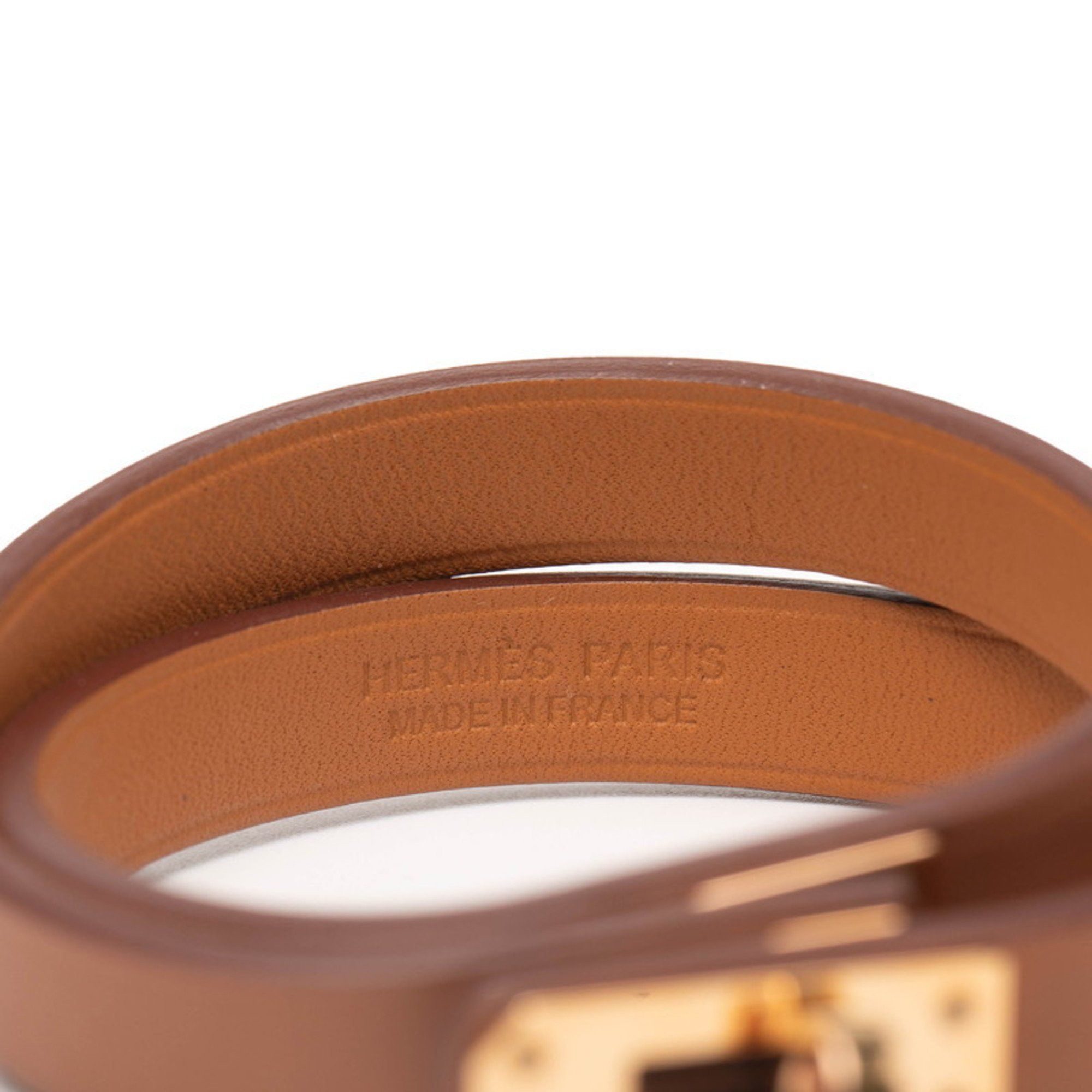 Hermes Hermes Hermès Mini Kelly Double Tour Bracelet in Brown with Gold Hardware and Swift Leather for Women Size ONE SIZE - 5 Thumbnail