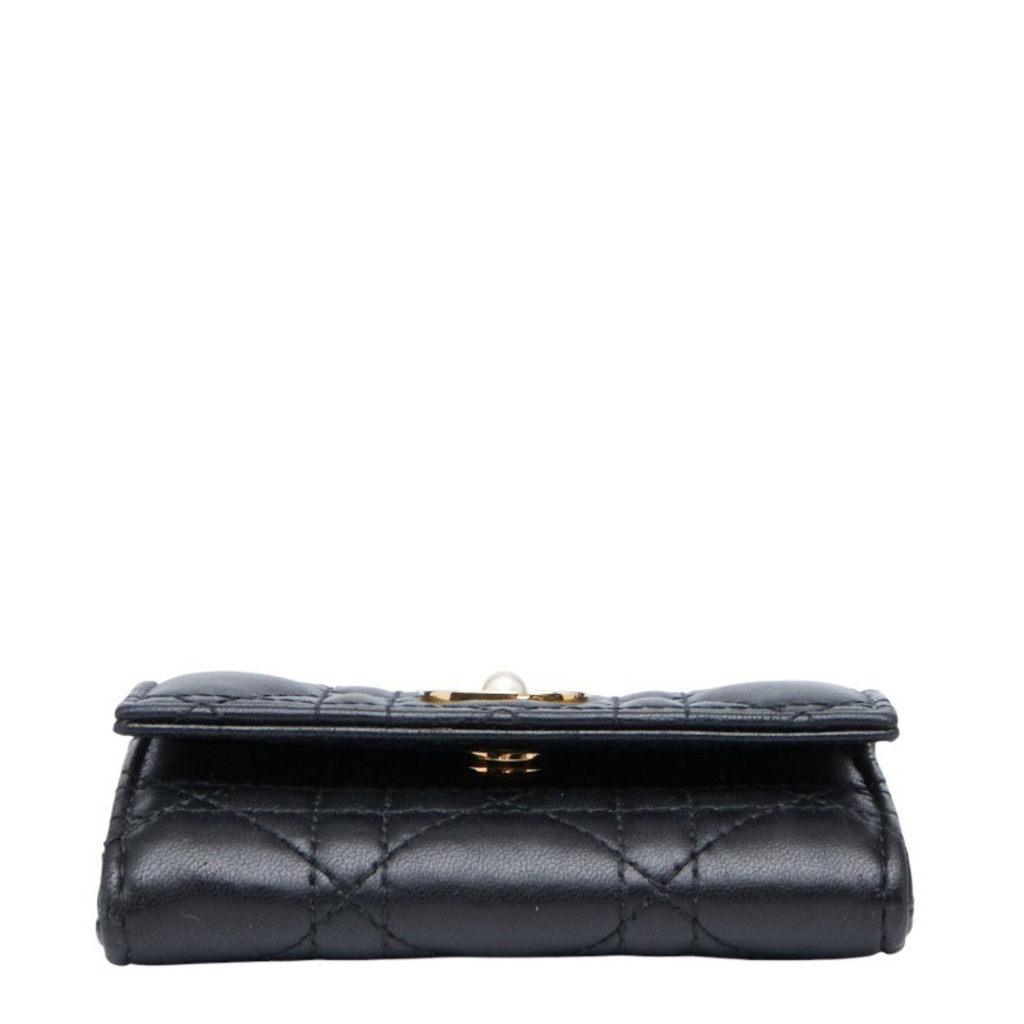 Dior Christian Dior Dior Cannage Jolie Glycine Bifold Wallet S3102UNJB Black Lambskin Women's Size ONE SIZE - 3 Thumbnail