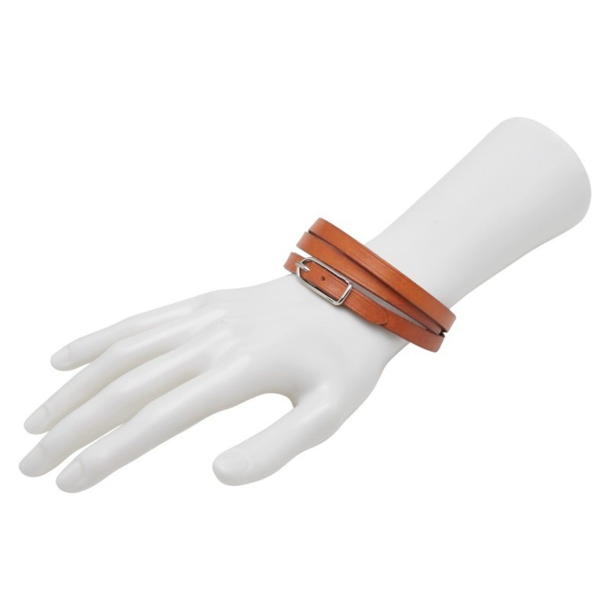Hermes Hermes Api 1 Bracelet, 3-Row Brown Leather, Women's, HERMES Size ONE SIZE - 6 Thumbnail