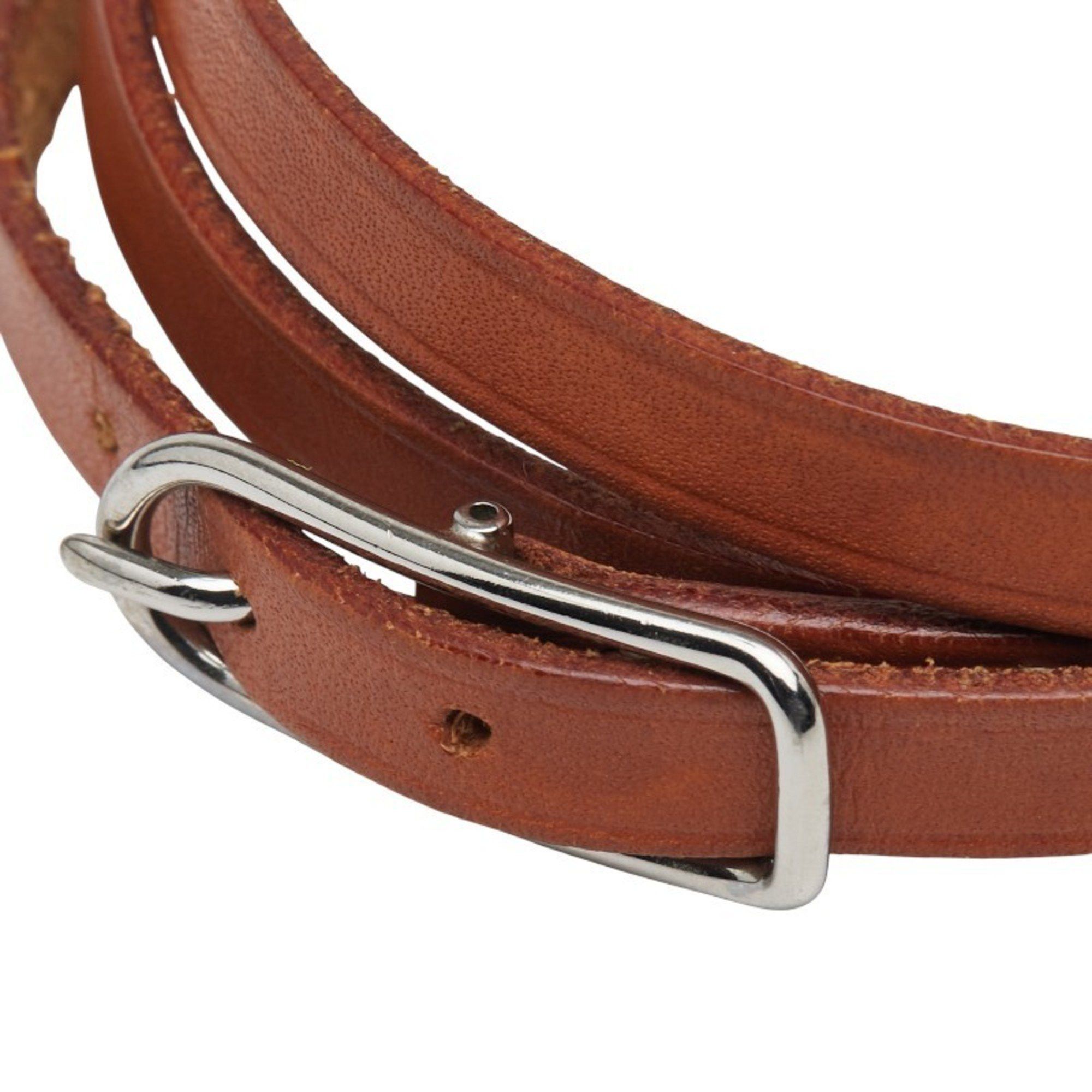 Hermes Hermes Api 1 Bracelet, 3-Row Brown Leather, Women's, HERMES Size ONE SIZE - 3 Thumbnail