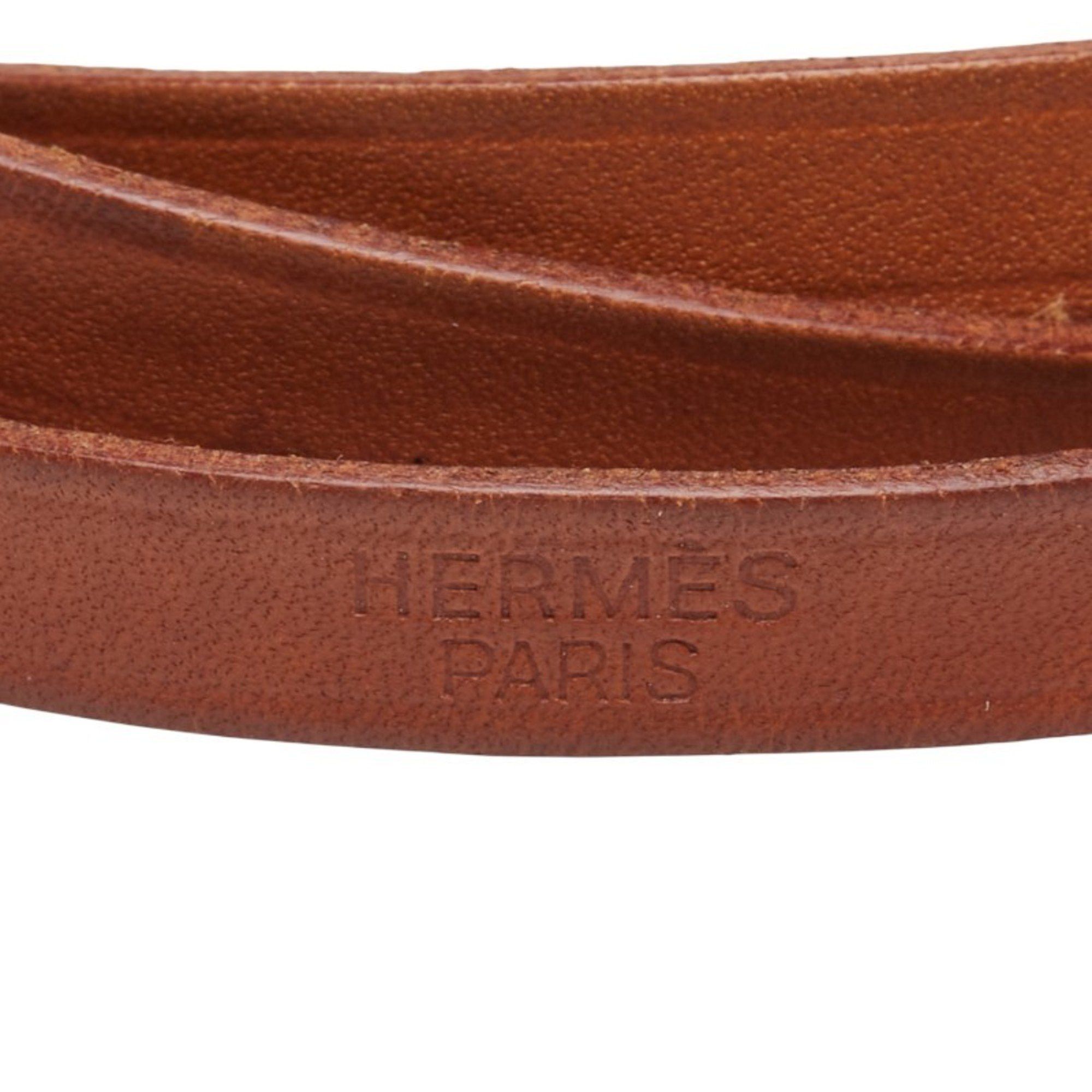 Hermes Hermes Api 1 Bracelet, 3-Row Brown Leather, Women's, HERMES Size ONE SIZE - 4 Thumbnail