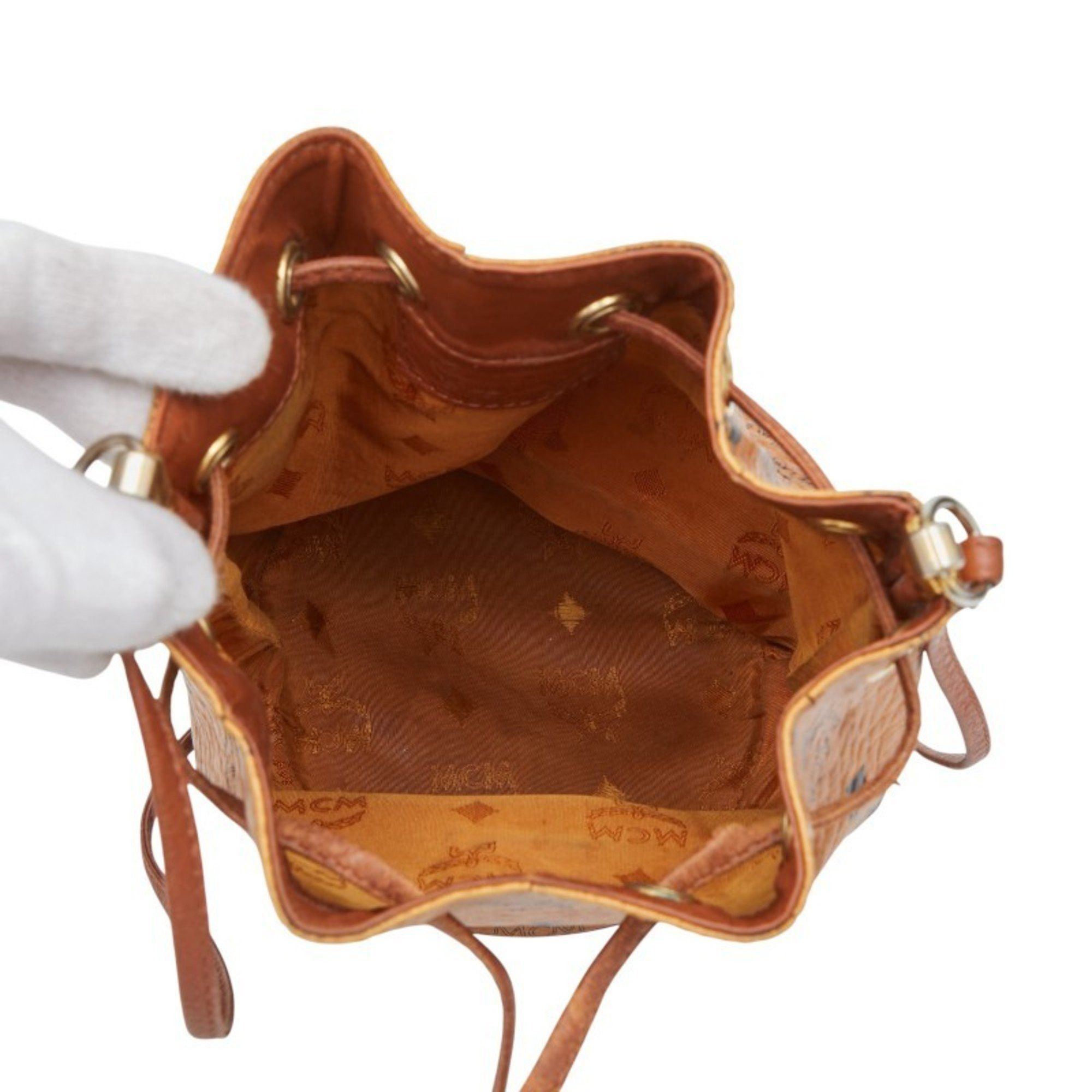 MCM MCM Visetos Logogram Shoulder Bag in Brown Leather for Women Size ONE SIZE - 11 Thumbnail