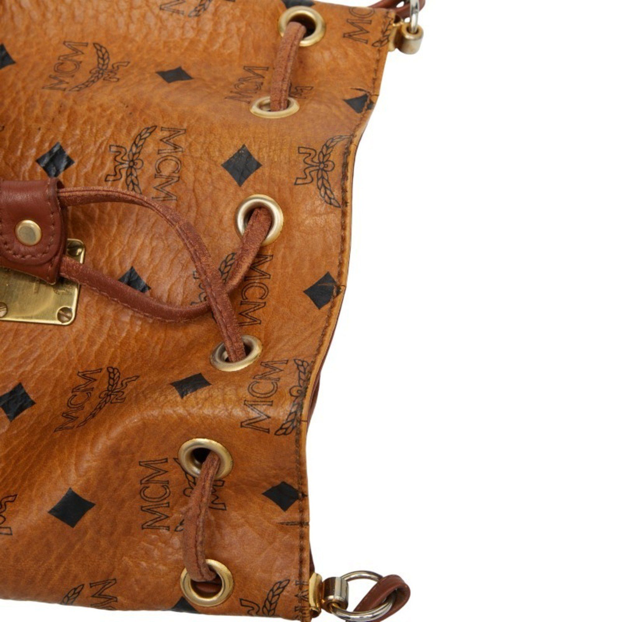 MCM MCM Visetos Logogram Shoulder Bag in Brown Leather for Women Size ONE SIZE - 9 Thumbnail
