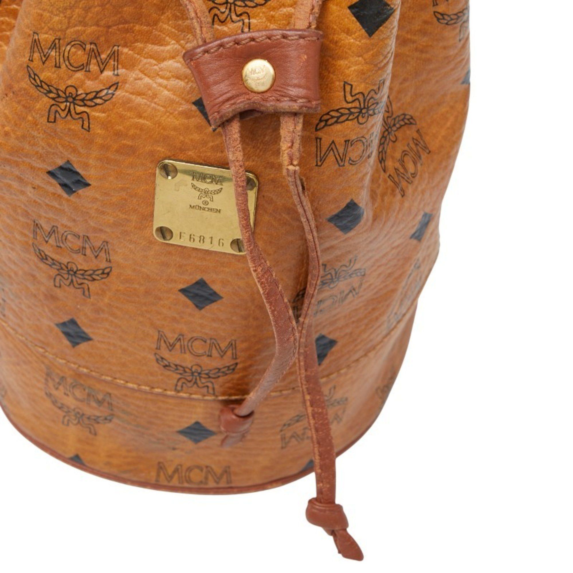 MCM MCM Visetos Logogram Shoulder Bag in Brown Leather for Women Size ONE SIZE - 7 Thumbnail