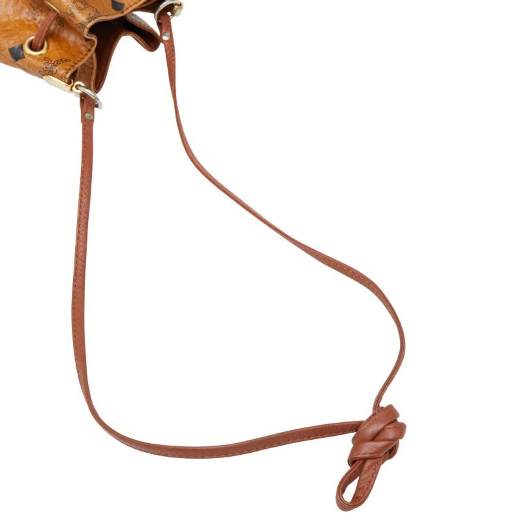 MCM MCM Visetos Logogram Shoulder Bag in Brown Leather for Women Size ONE SIZE - 8 Thumbnail