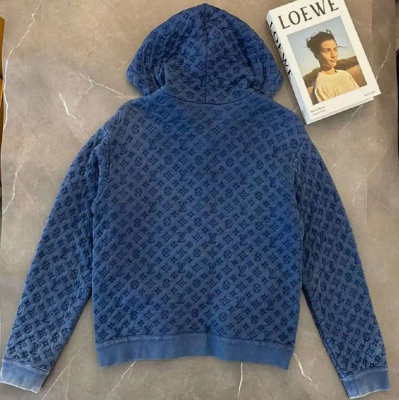 Louis Vuitton Louis Vuitton Blue Cotton Blend Men's Hoodie 0089 Size US M / EU 48-50 / 2 - 2 Thumbnail
