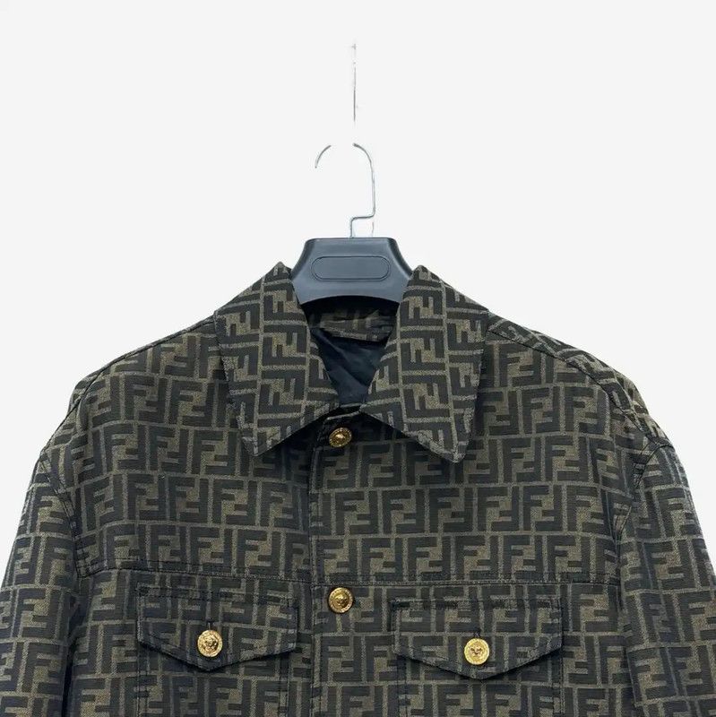 Fendi Fendi Brown Printed Jacket for Men 0089 Size US M / EU 48-50 / 2 - 2 Thumbnail