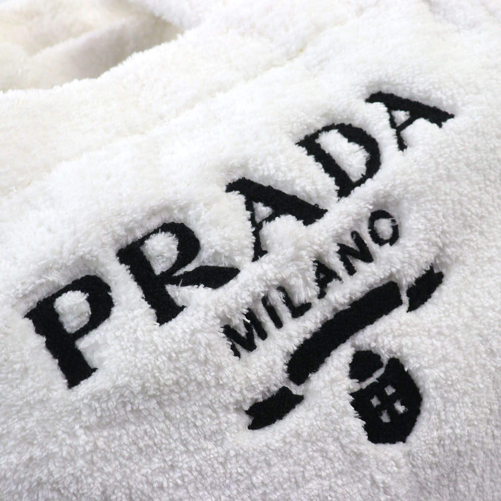 Prada Prada Prada SPUGNA Triangle Logo Terry Tote Bag Cotton Tote Bag 1BG130 DUTY FREE for USA Size ONE SIZE - 9 Thumbnail