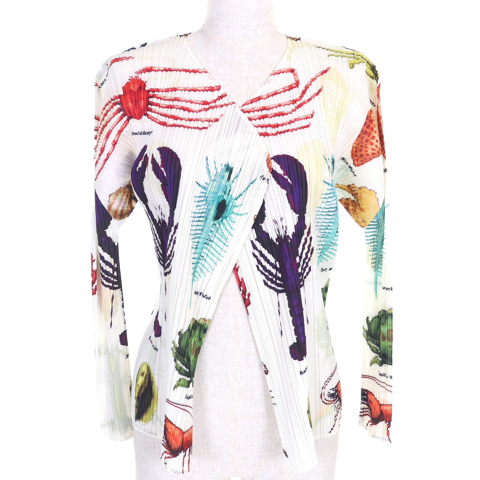 Issey Miyake Issey Miyake PLEATS PLEASE Marine Life Cardigan Knitwear Others Tops PP71-J0732 DUTY FREE for USA Size ONE SIZE - 2 Thumbnail