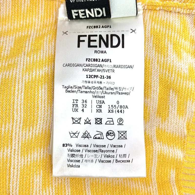 Fendi Fendi Yellow Knit Cardigan for Women 0089 Size XS / US 0-2 / IT 36-38 - 7 Thumbnail