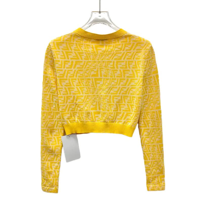 Fendi Fendi Yellow Knit Cardigan for Women 0089 Size XS / US 0-2 / IT 36-38 - 2 Thumbnail