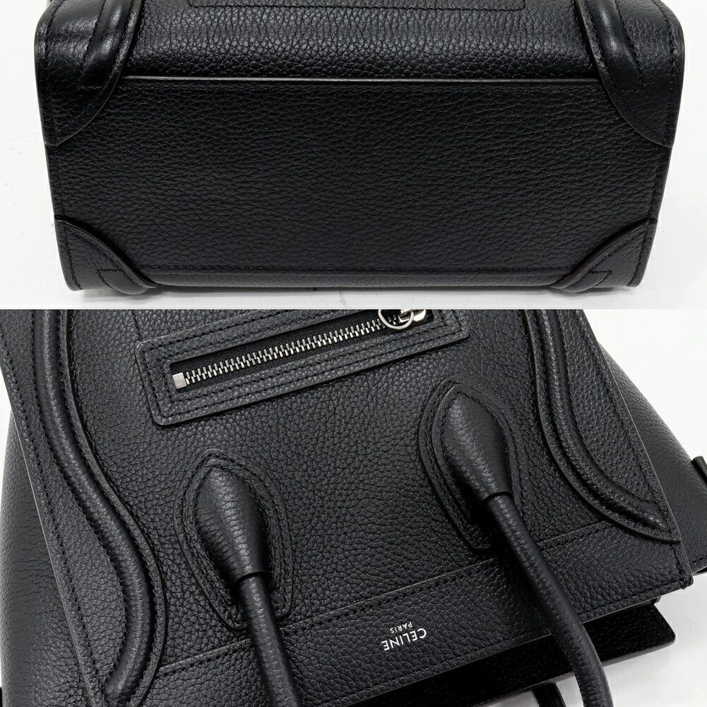 Celine Celine Celine Luggage Nano Shopper Drummed Calfskin 2way Bag Leather Shoulder Bag 189243DRU.38NO DUTY FREE for USA Size ONE SIZE - 5 Thumbnail